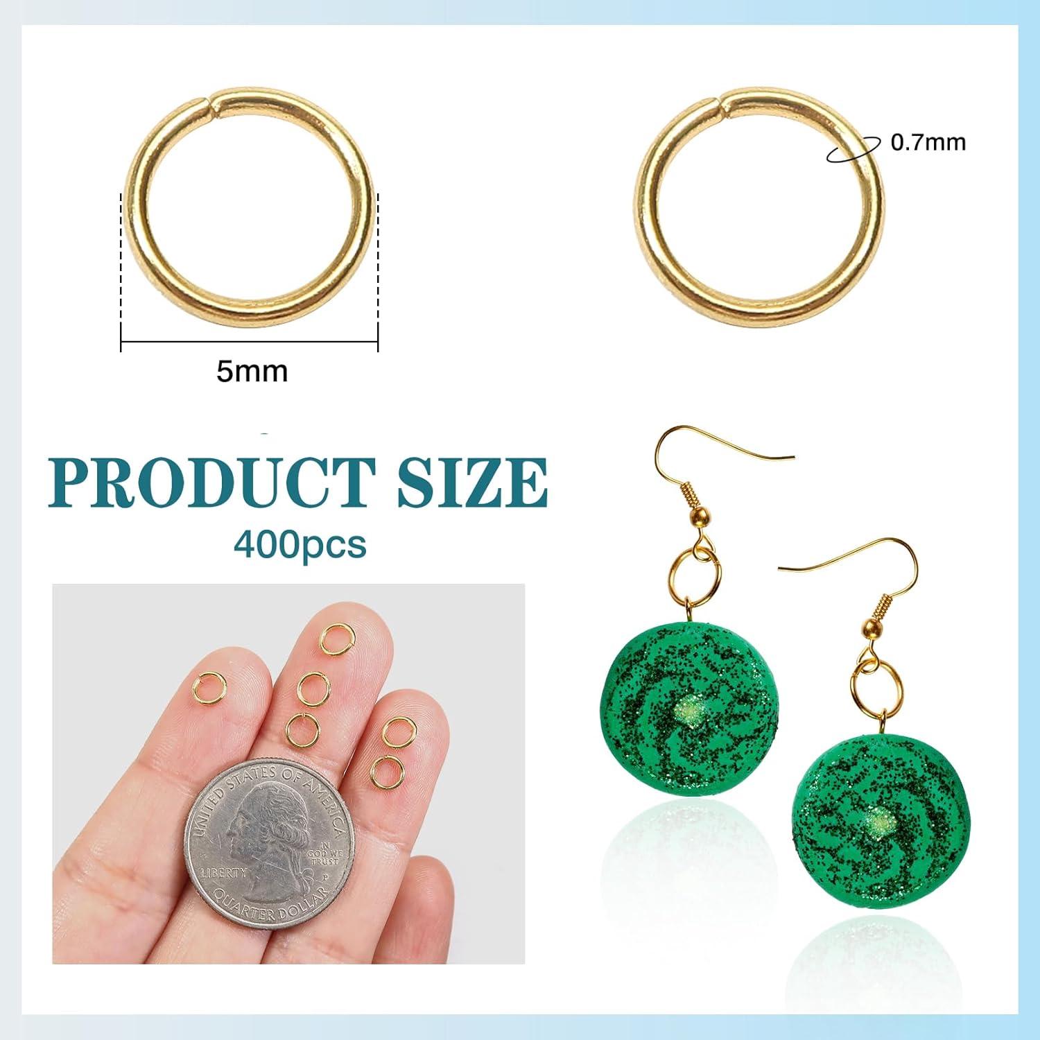 Anillas de Salto Abiertas TOAOB 400pcs 5mm Oro 18K