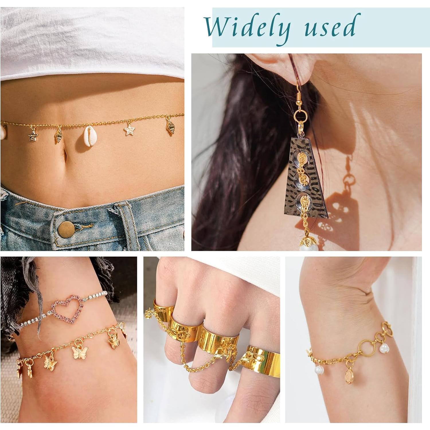 Anillas de Salto Abiertas TOAOB 400pcs 5mm Oro 18K