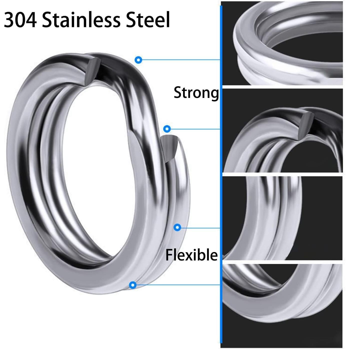 200 Anillos de Salto Doble Halyuhn 5-9 mm Acero Inoxidable