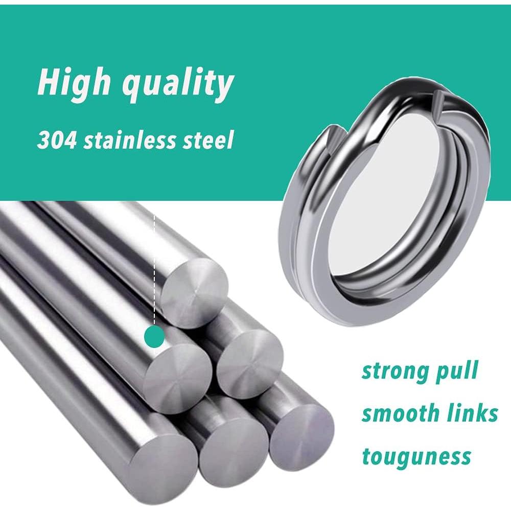 200 Anillos de Salto Doble Halyuhn 5-9 mm Acero Inoxidable