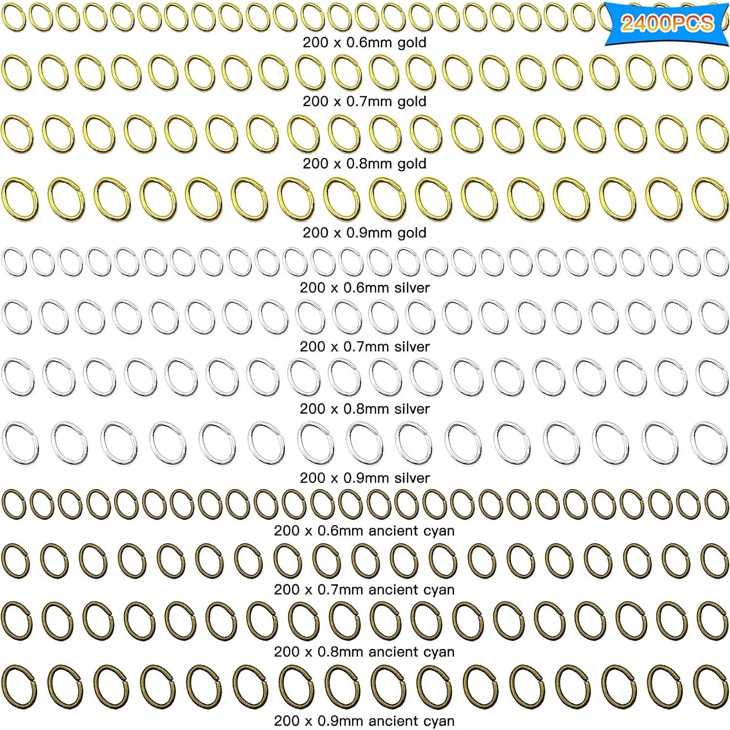 2400 Anillas de Salto Ovaladas Acero Inoxidable Ximalun - 4 Tamaños 3 Colores