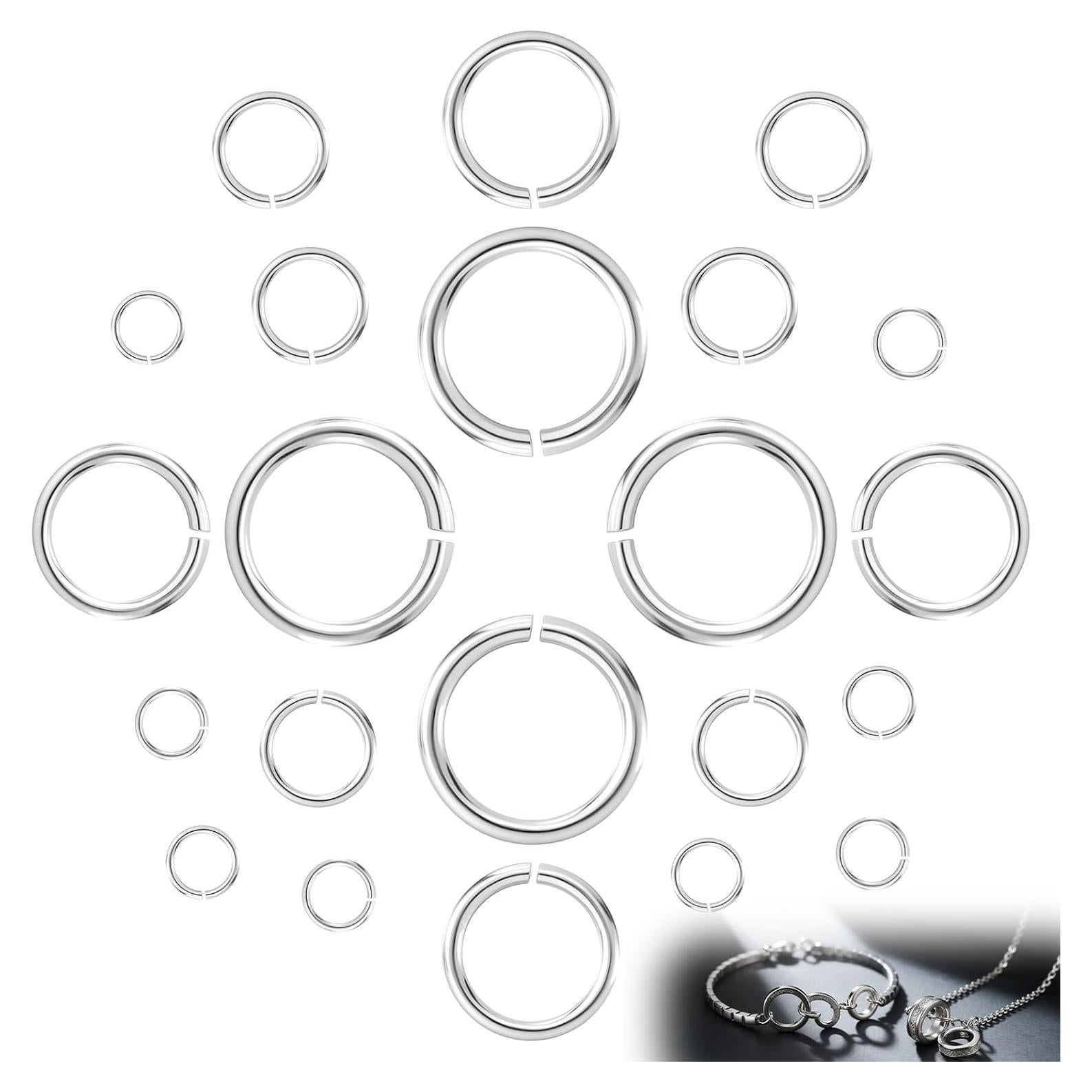 20 Anillas de Salto Plata Esterlina 925 3mm-6mm para Joyería