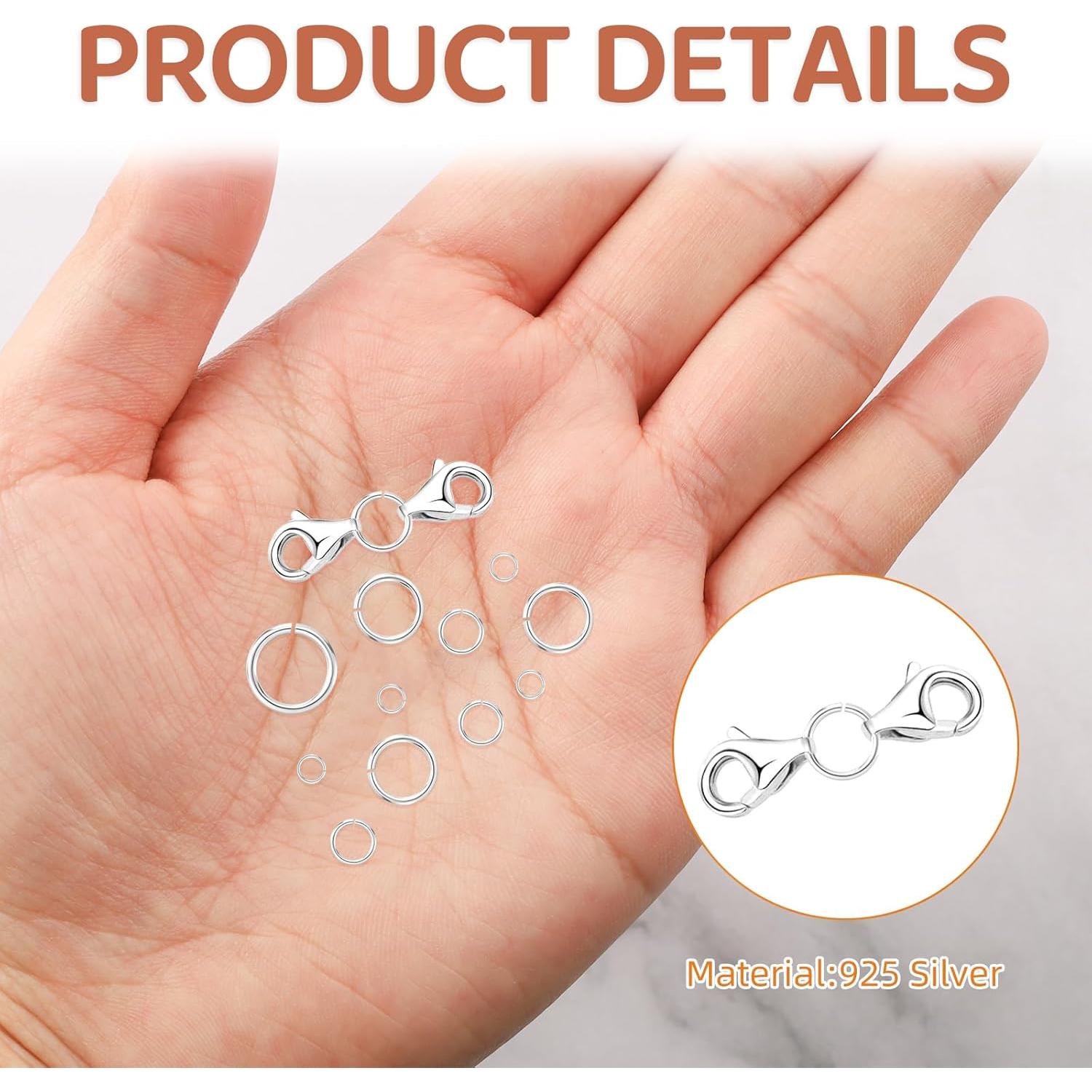 20 Anillas de Salto Plata Esterlina 925 3mm-6mm para Joyería