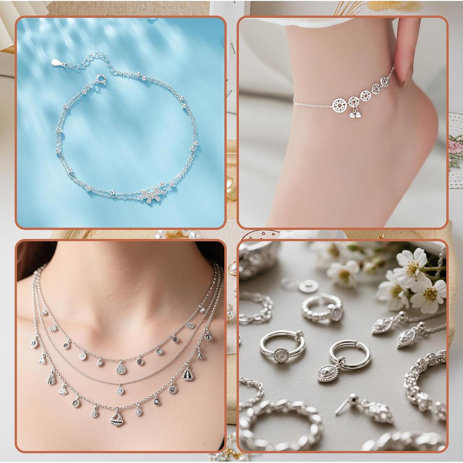 20 Anillas de Salto Plata Esterlina 925 3mm-6mm para Joyería