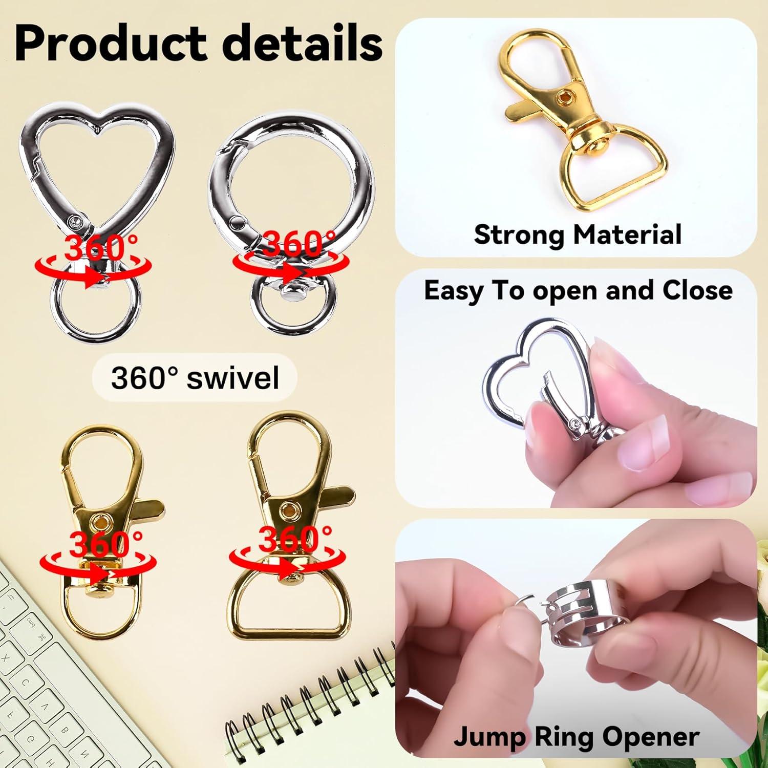 Kit de Fabricación de Llaveros Prdingfy 579PCS Oro-Plata