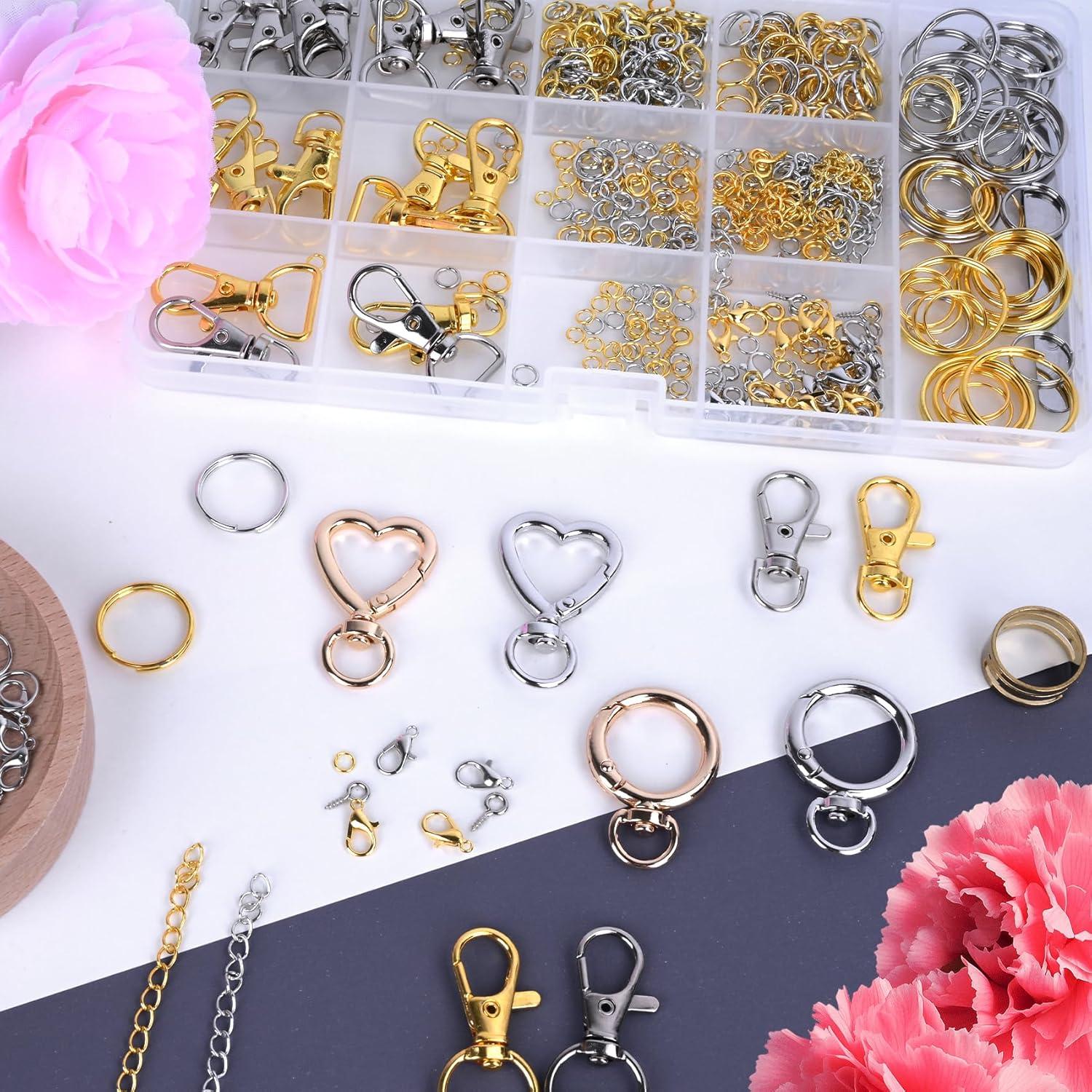 Kit de Fabricación de Llaveros Prdingfy 579PCS Oro-Plata