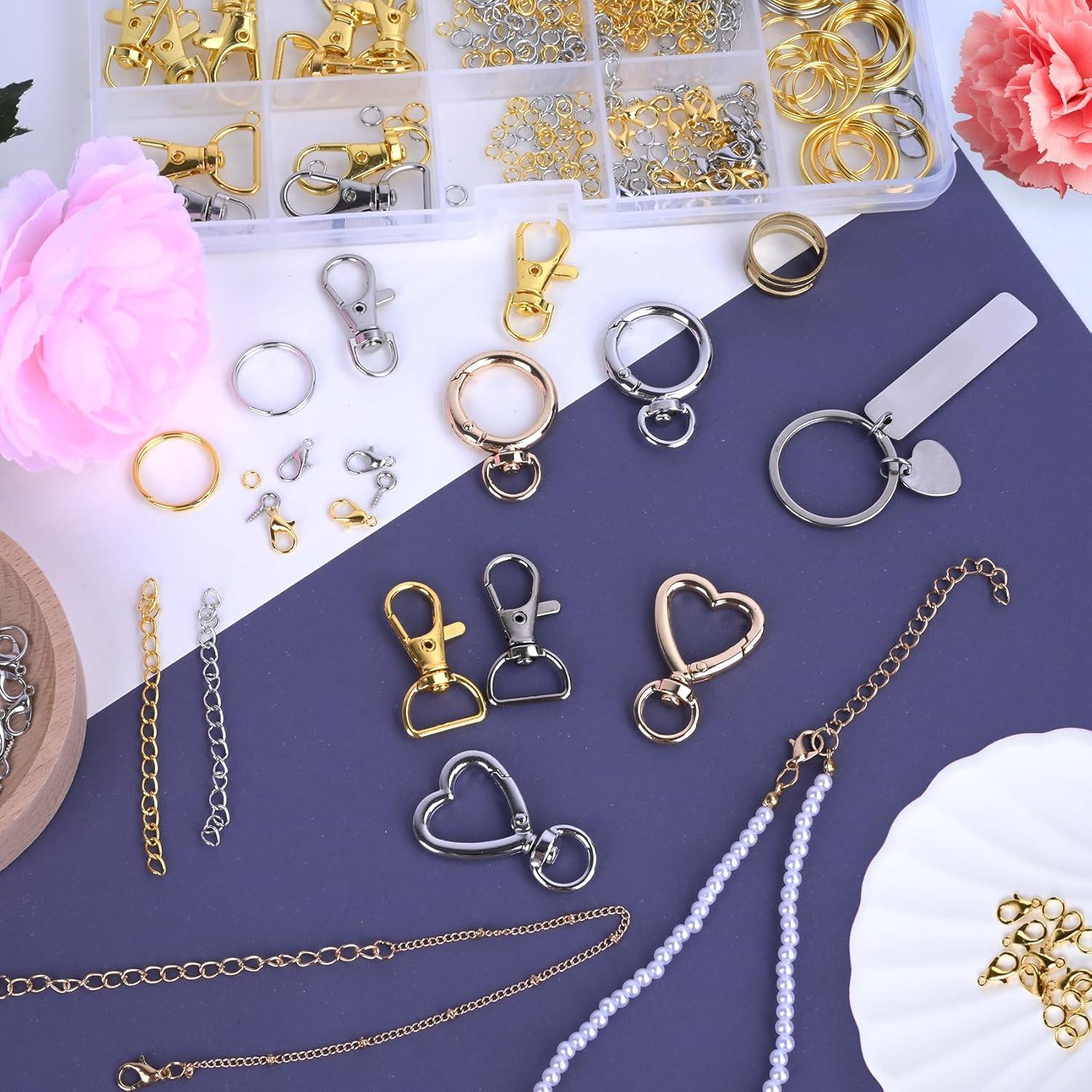 Kit de Fabricación de Llaveros Prdingfy 579PCS Oro-Plata