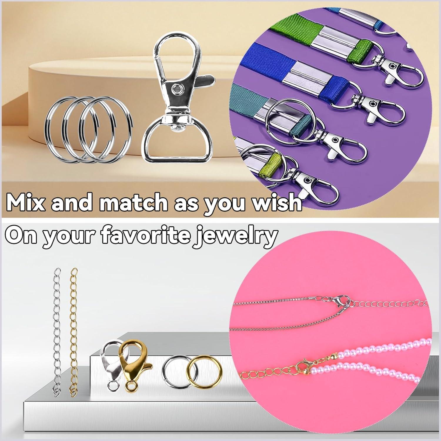 Kit de Fabricación de Llaveros Prdingfy 579PCS Oro-Plata