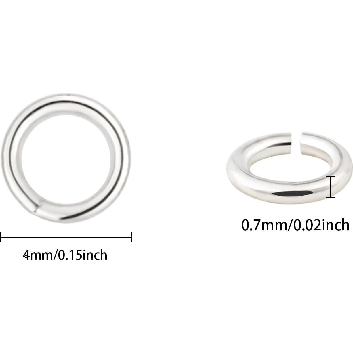 200 Anillas Abiertas de Plata LCCHOLV para Joyería 4mm