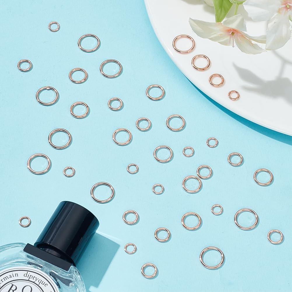 40 Anillas de Salto Cerradas HOBBIESAY Oro Rosa 3.8-9.3mm