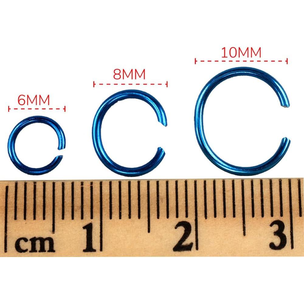 Kit de Anillas de Salto Craft County - 3 Tamaños y Color Rojo