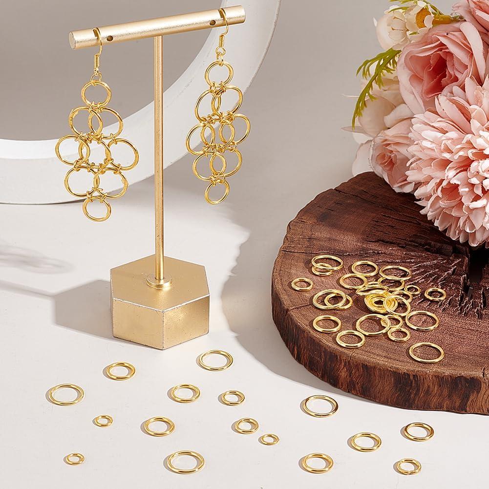 360 Anillos de Salto Cerrados PH PandaHall 4 Tamaños Dorados