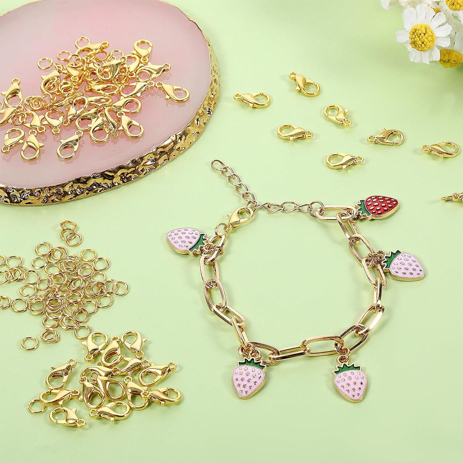 Juego de 500 Broches de Langosta y Anillas Abiertas Doradas