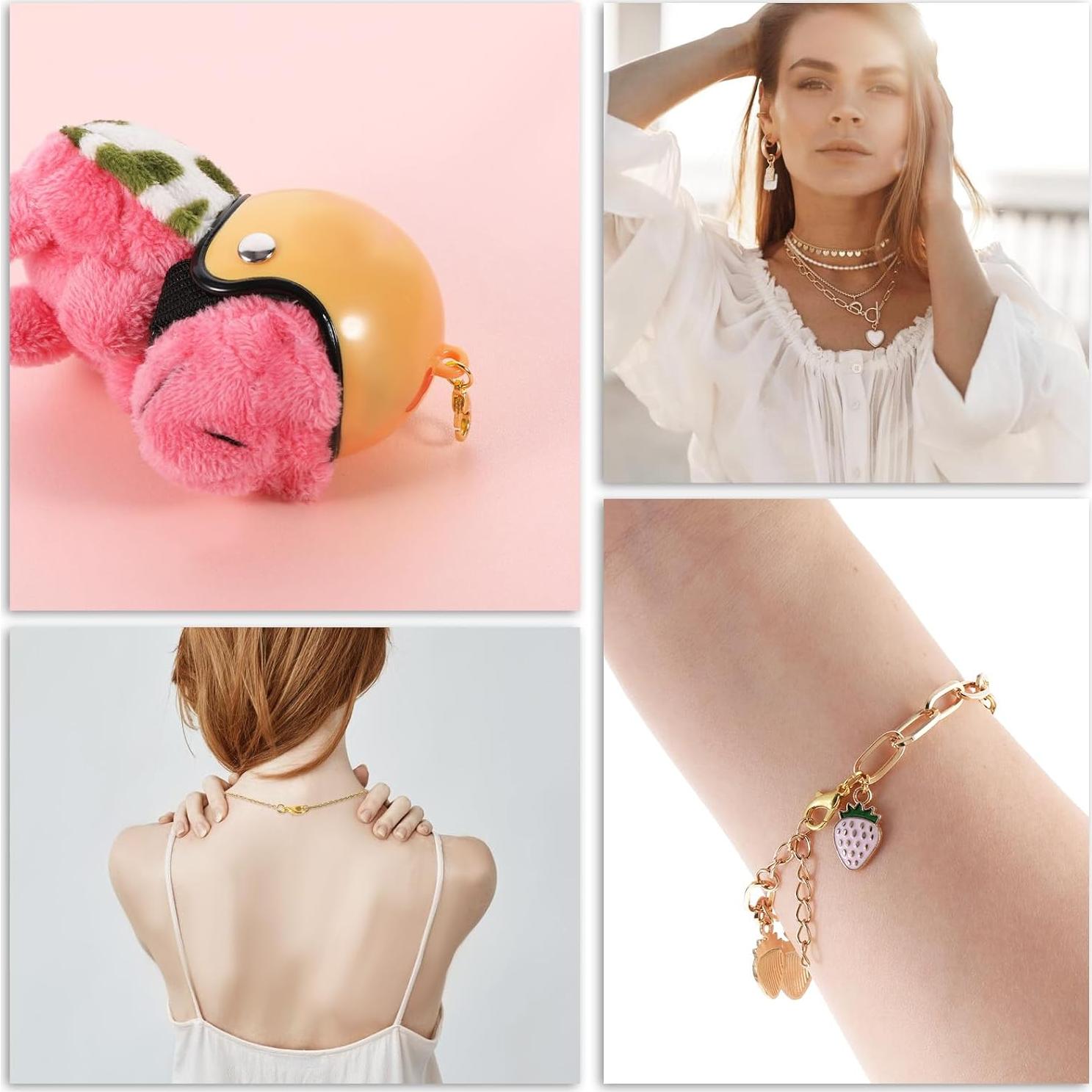 Juego de 500 Broches de Langosta y Anillas Abiertas Doradas