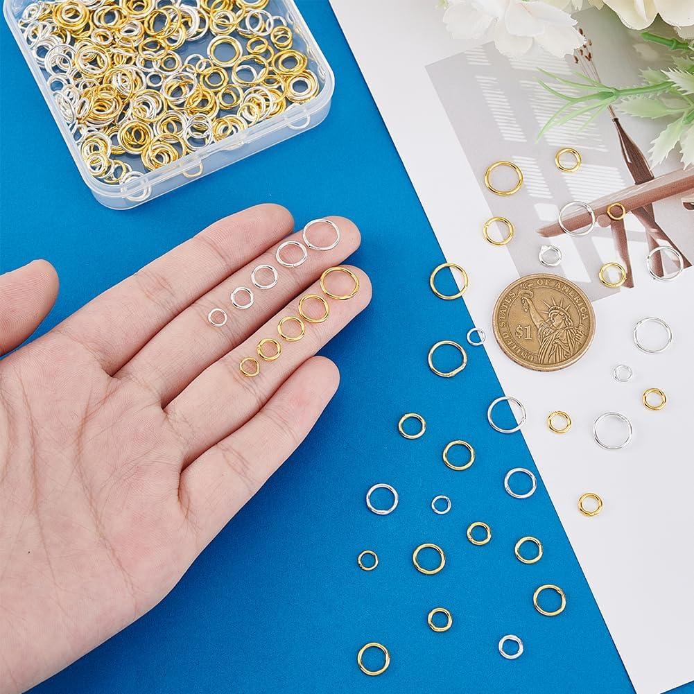 Anillas de Salto de Latón Plateadas y Doradas PH PandaHall 300pcs