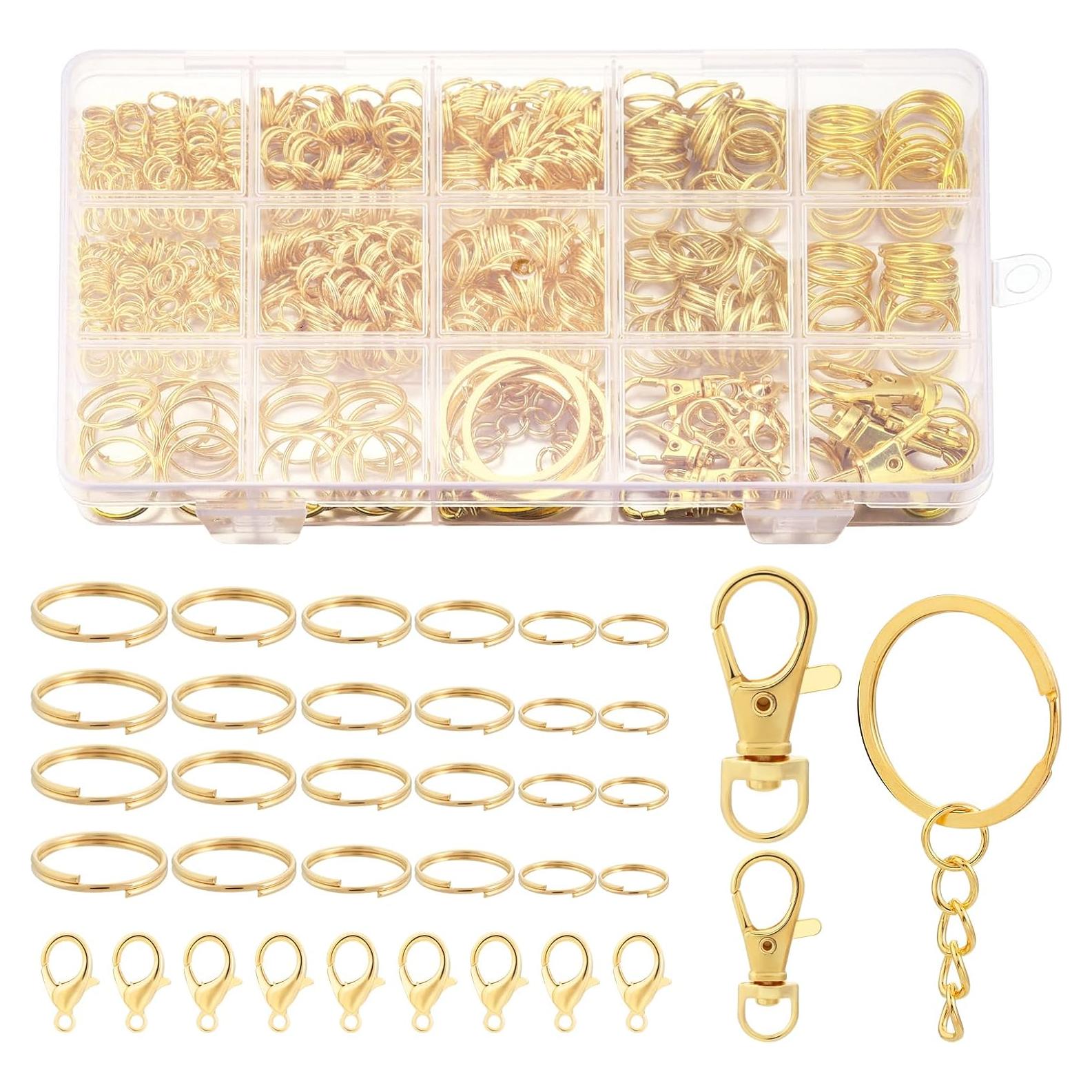 Kit de 658 Anillos Divididos Dorados Chuyau para Joyería