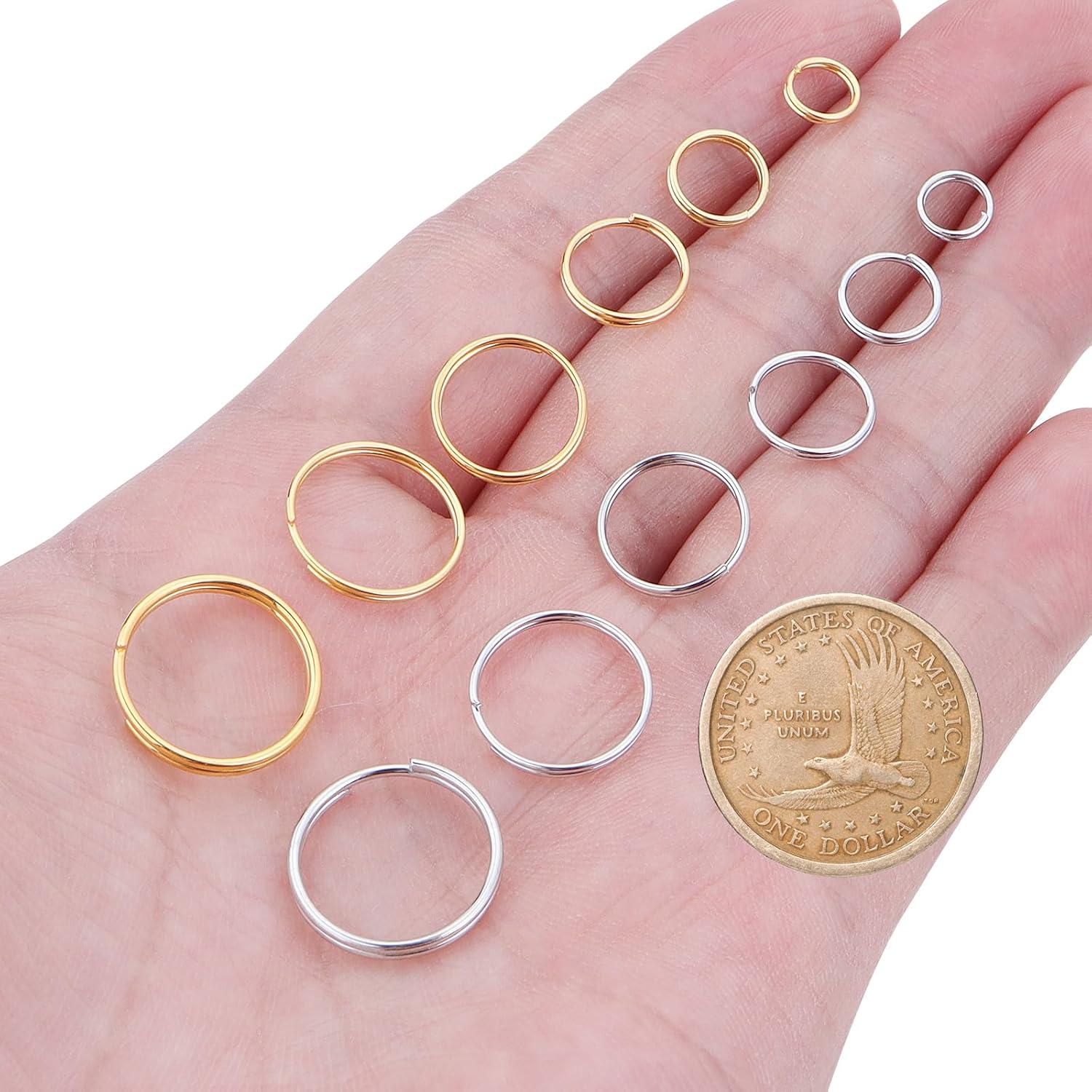 Kit de 658 Anillos Divididos Dorados Chuyau para Joyería