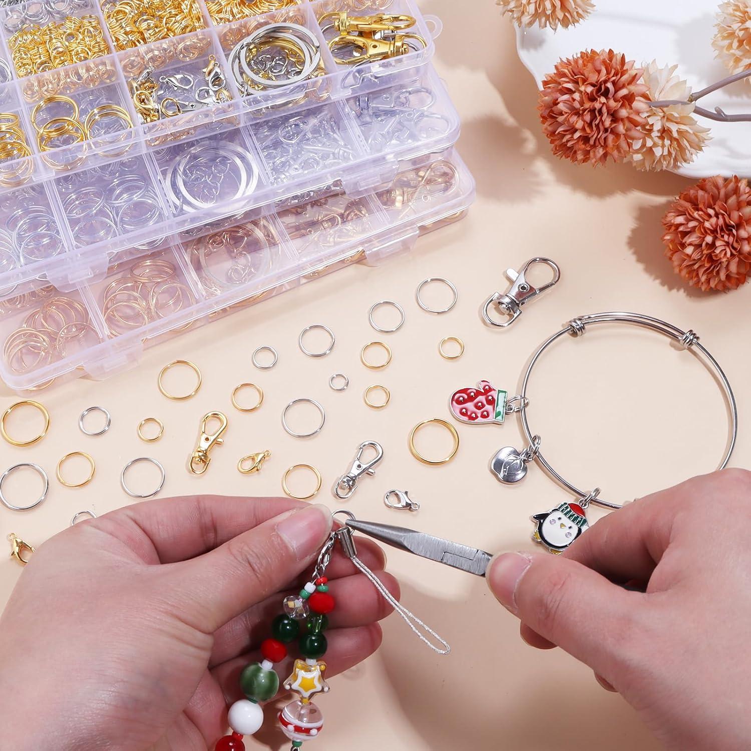 Kit de 658 Anillos Divididos Dorados Chuyau para Joyería