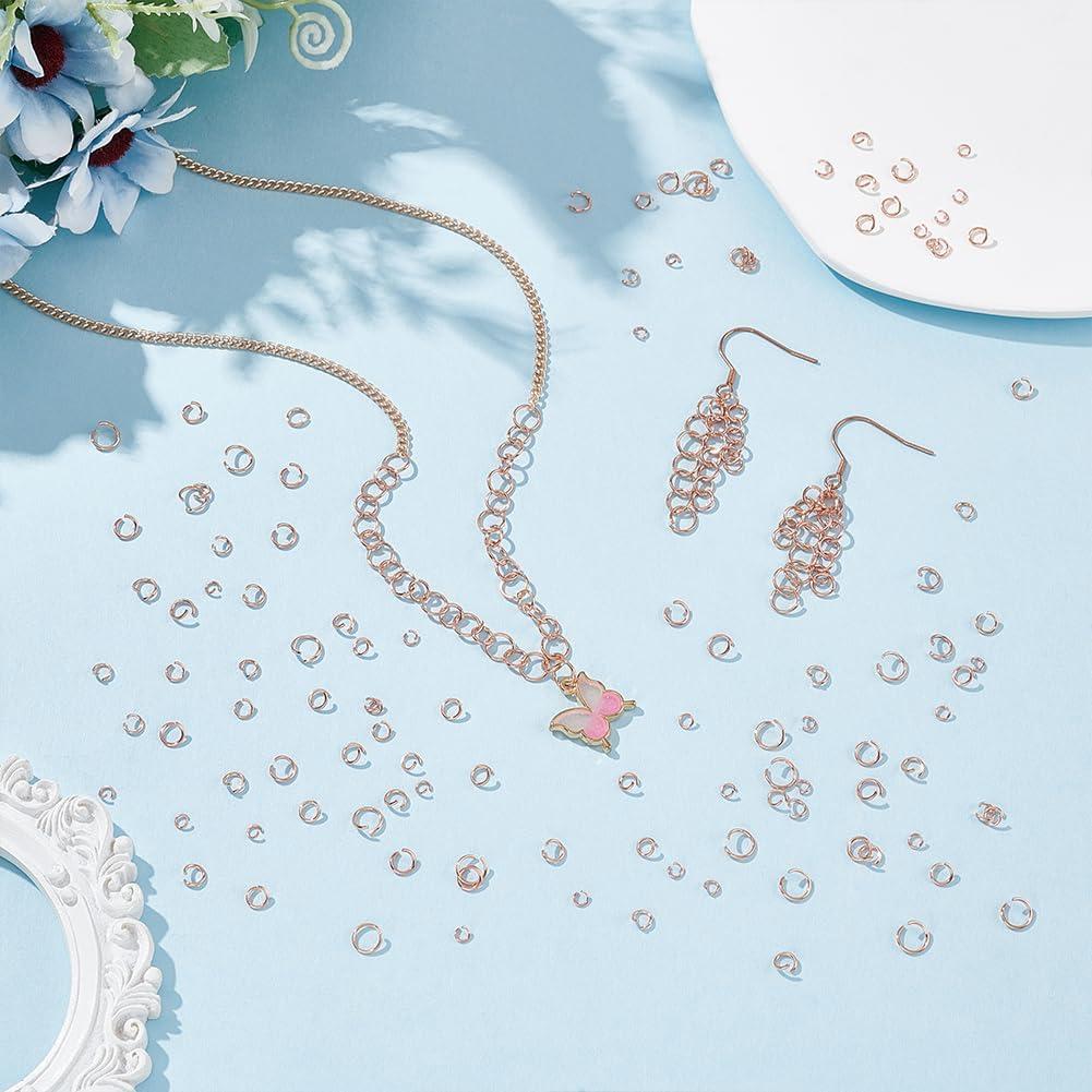 Anillas Abiertas de Salto UNICRAFTALE 250pcs Oro Rosa 3-6mm