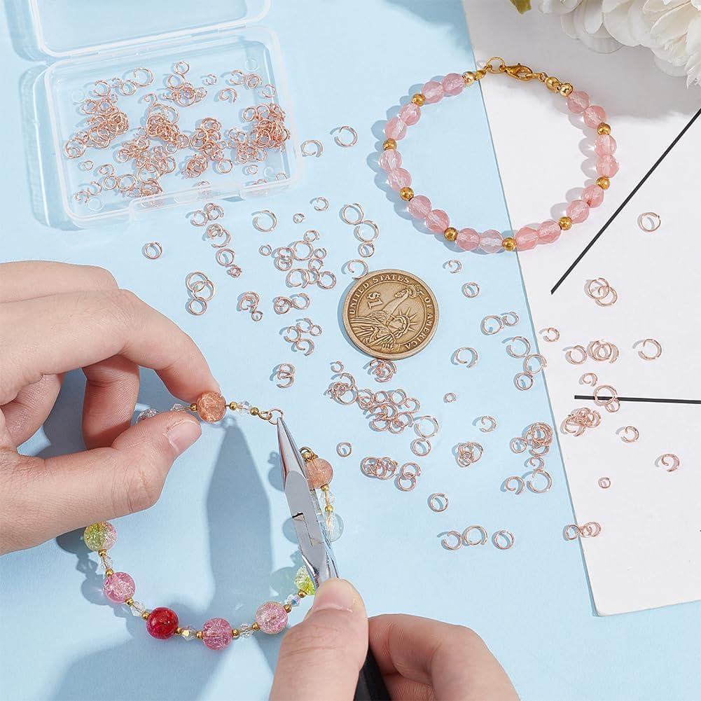 Anillas Abiertas de Salto UNICRAFTALE 250pcs Oro Rosa 3-6mm