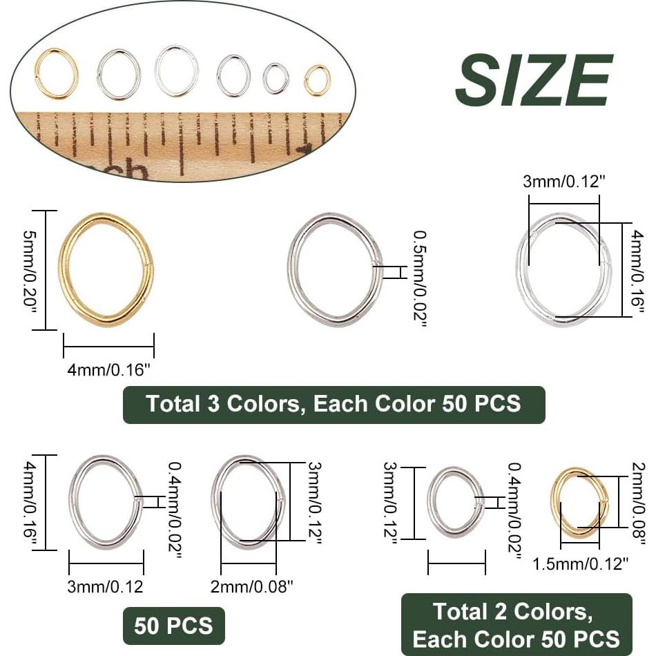 300 Anillas Abiertas Ovaladas PH PandaHall para Joyería DIY