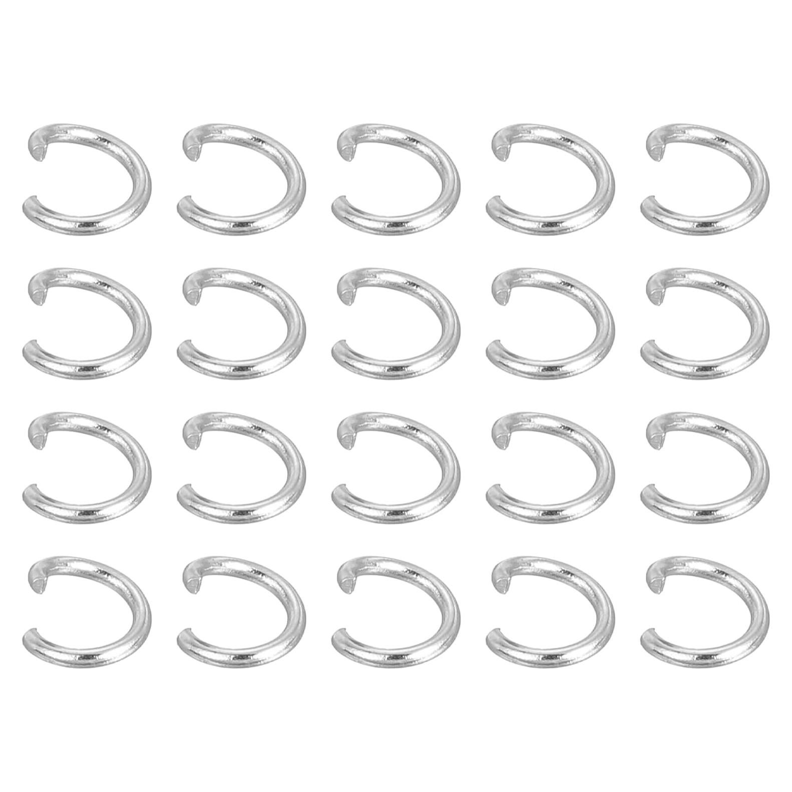 Anillas Abiertas uxcell 300Pcs 4mm Acero Inoxidable Plata