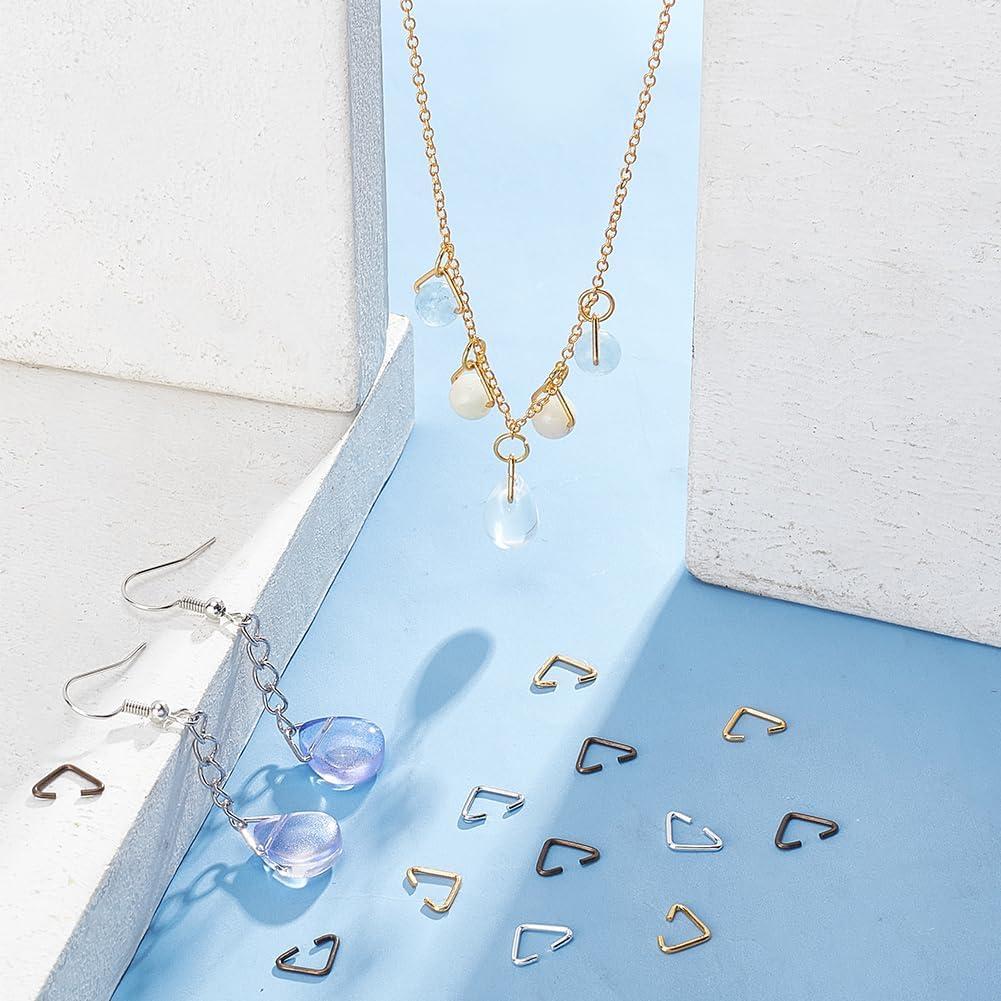 PH PandaHall 750 Anillos Triángulo Hierro 9mm 5 Colores DIY