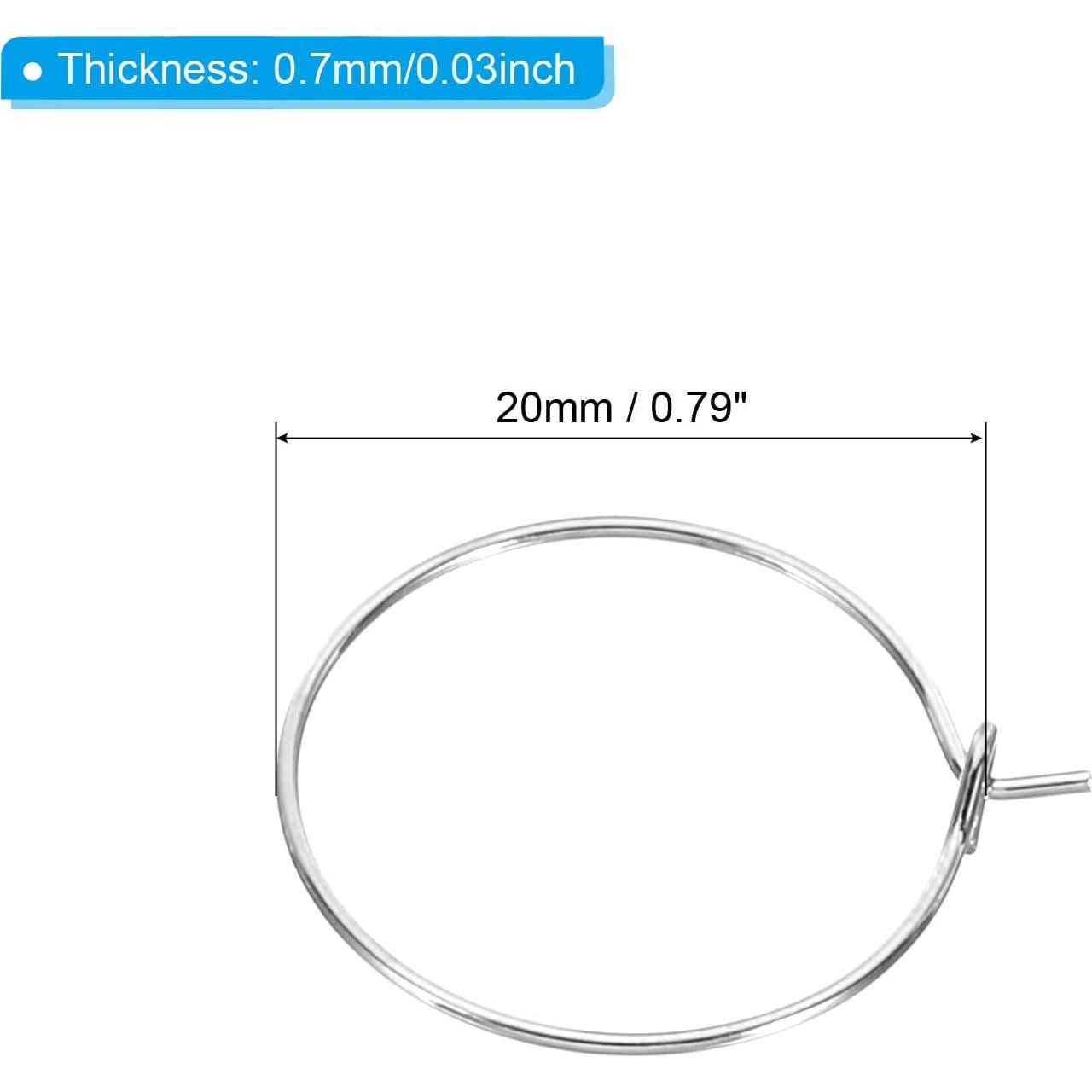 Anillos de Salto Abiertos PATIKIL 20mm Plata - 100 Piezas DIY