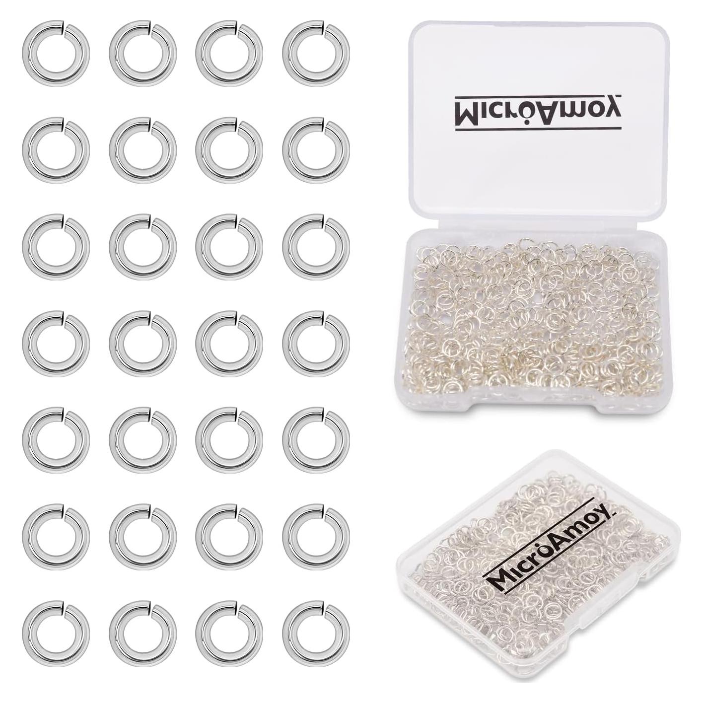 1000 Anillas de Salto Abiertas Plata 925 MICROAMOY 4x0.7mm