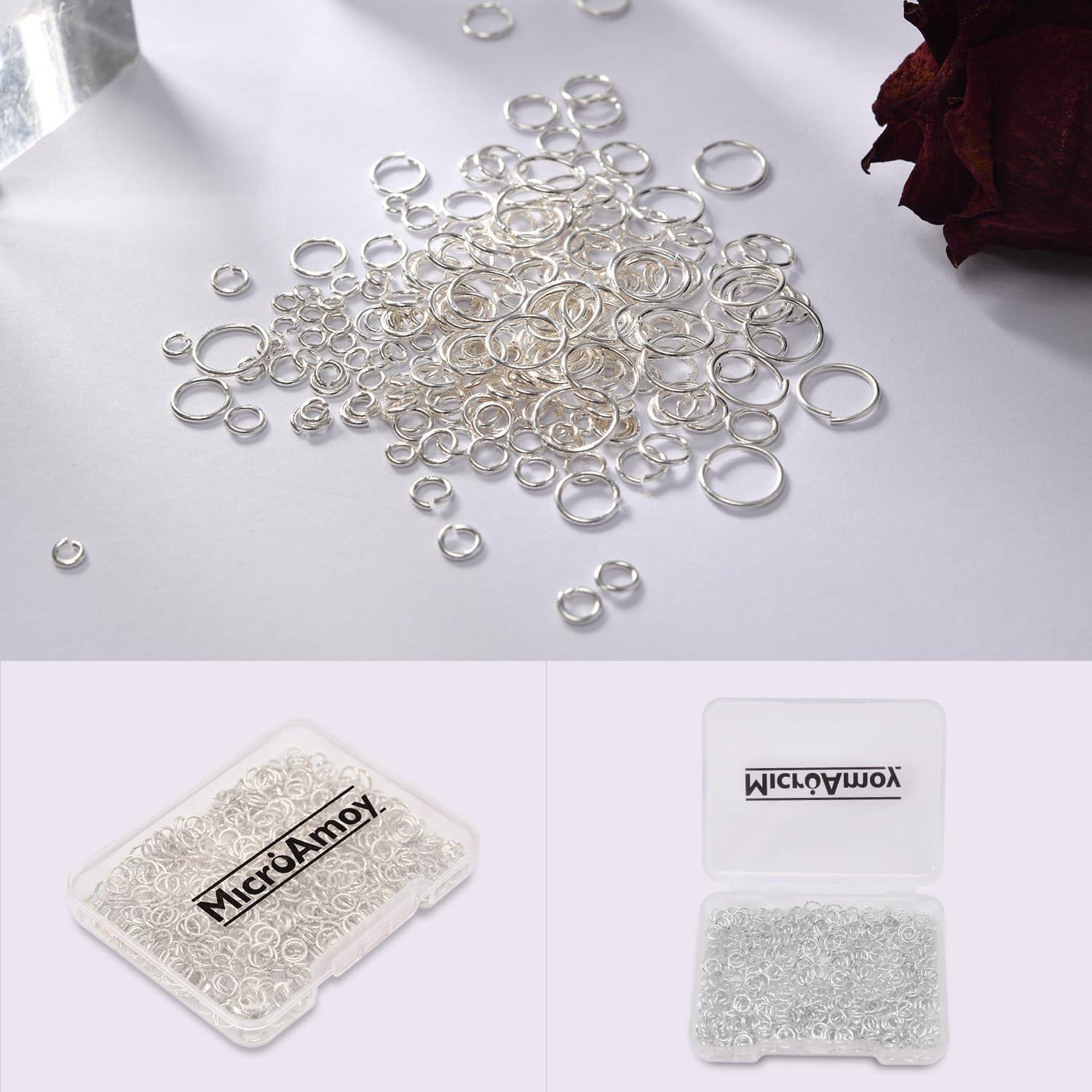 1000 Anillas de Salto Abiertas Plata 925 MICROAMOY 4x0.7mm
