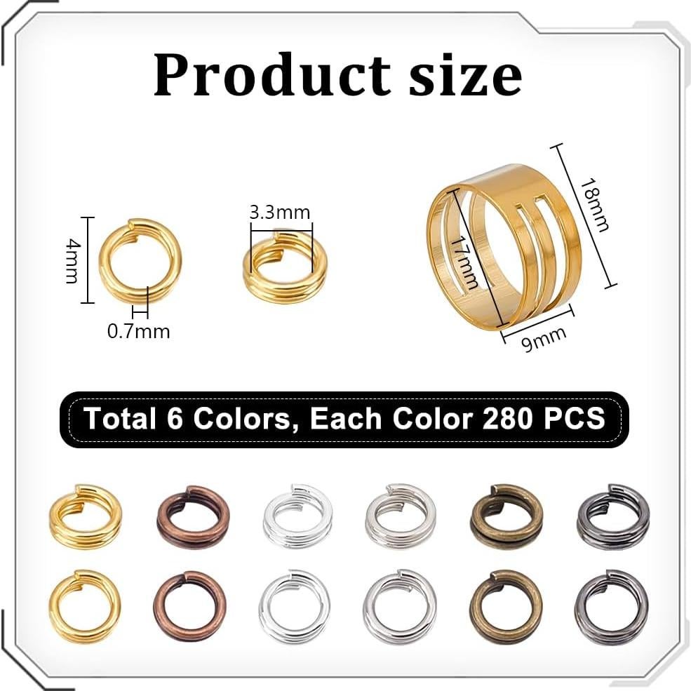 Anillos de División de Hierro PH PandaHall 1700 Pcs 4mm