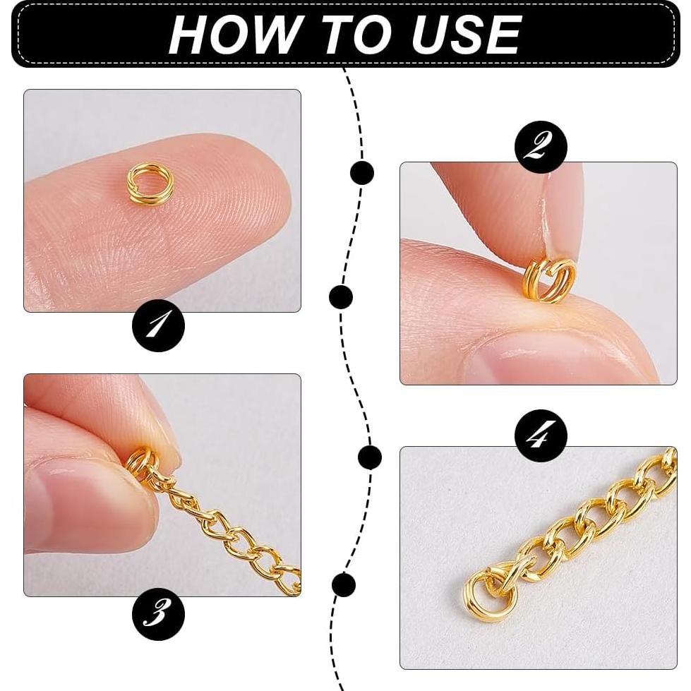 Anillos de División de Hierro PH PandaHall 1700 Pcs 4mm