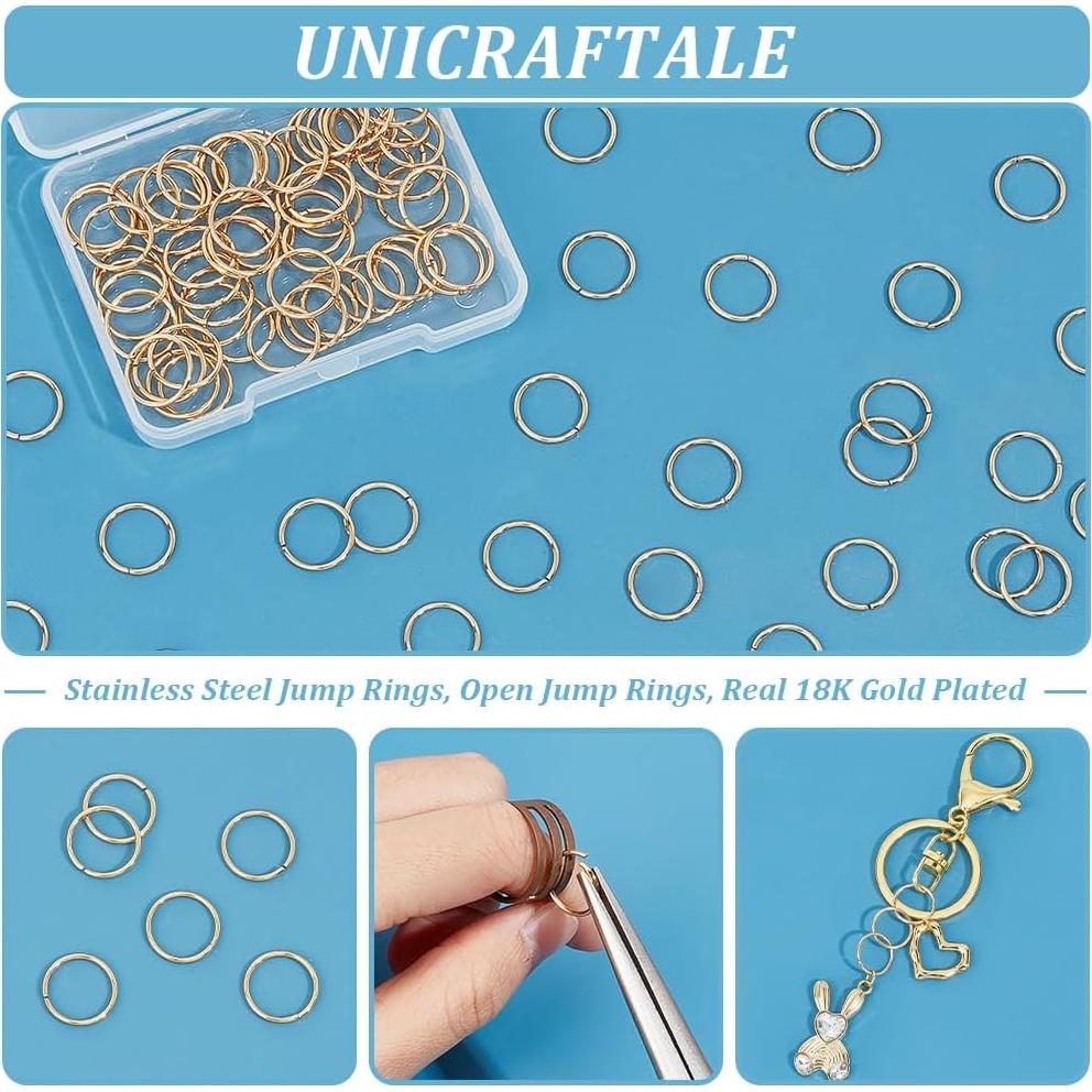 Anillas Abiertas de Acero Inoxidable 12mm UNICRAFTALE 100Pcs