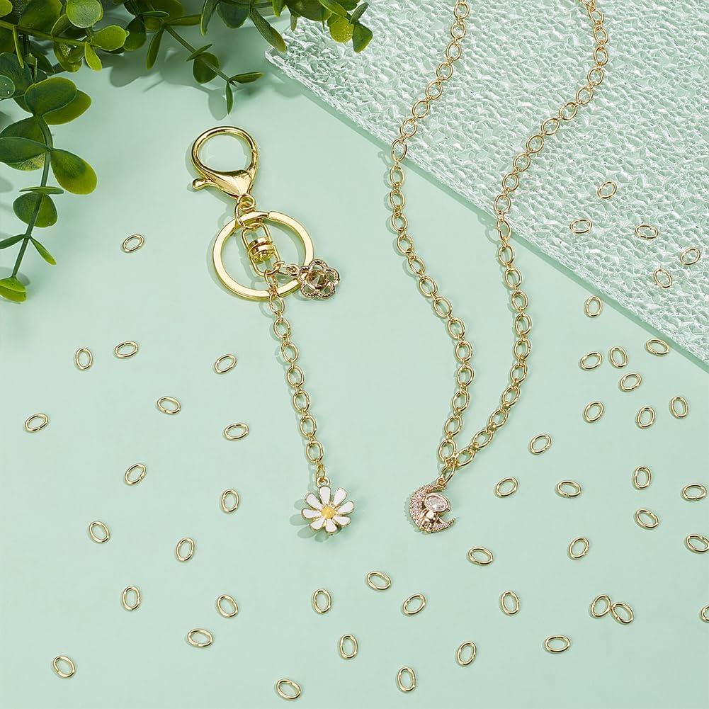 Anillos de Salto Abiertos UNICRAFTALE 200 Pcs 5mm Dorados