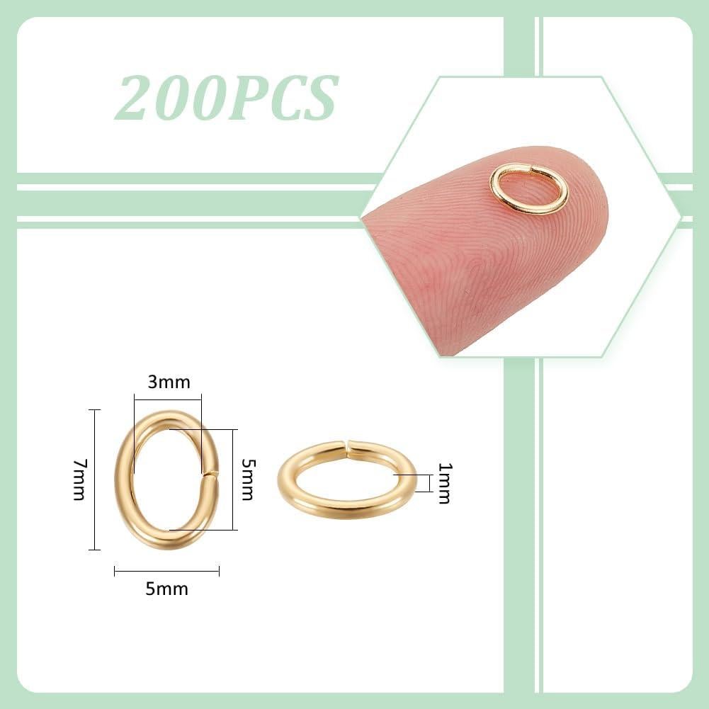 Anillos de Salto Abiertos UNICRAFTALE 200 Pcs 5mm Dorados