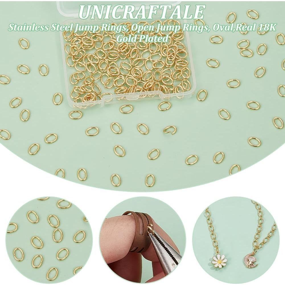 Anillos de Salto Abiertos UNICRAFTALE 200 Pcs 5mm Dorados