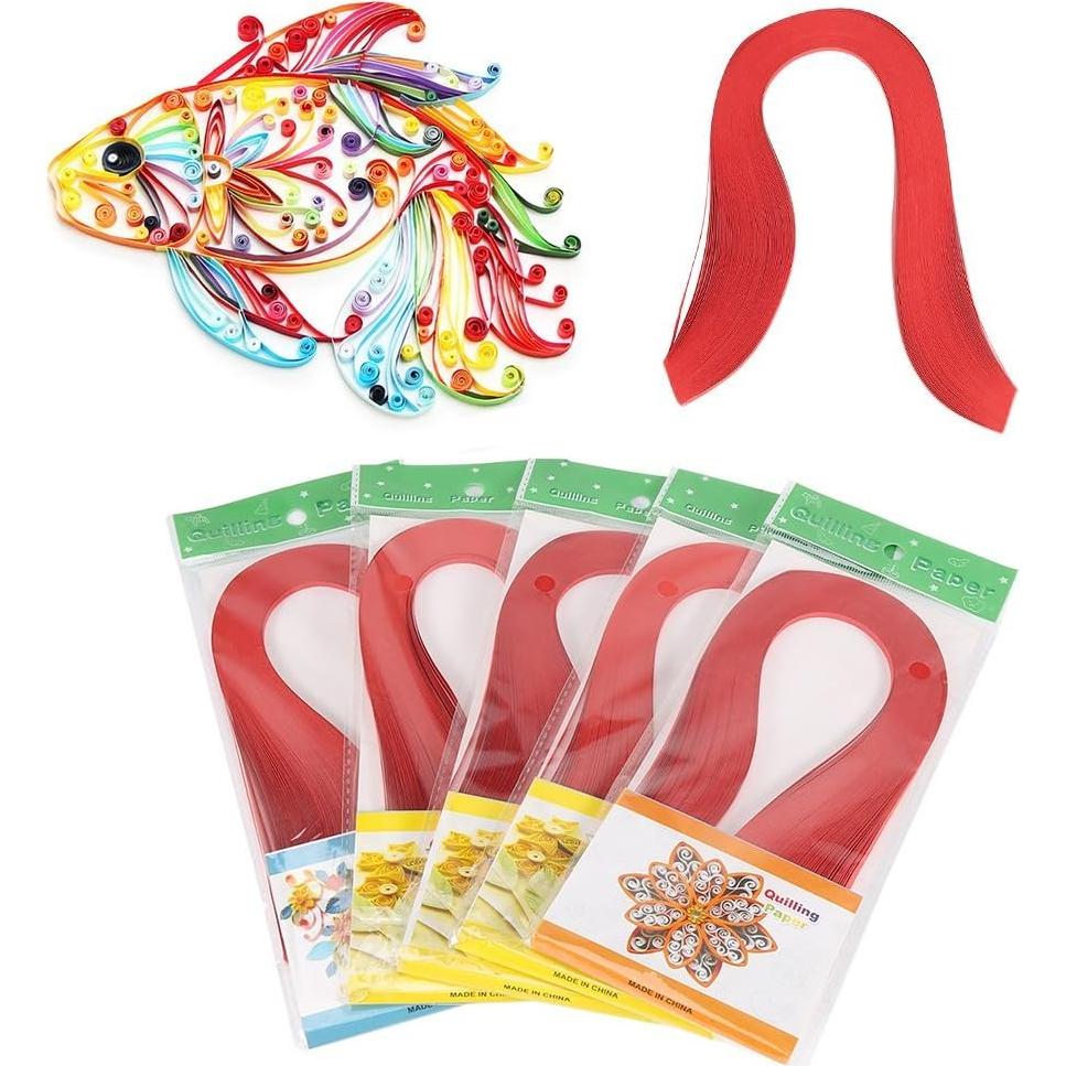 Set de 600 Tiras de Papel Quilling Hilitand 3x39cm Colores Vivos