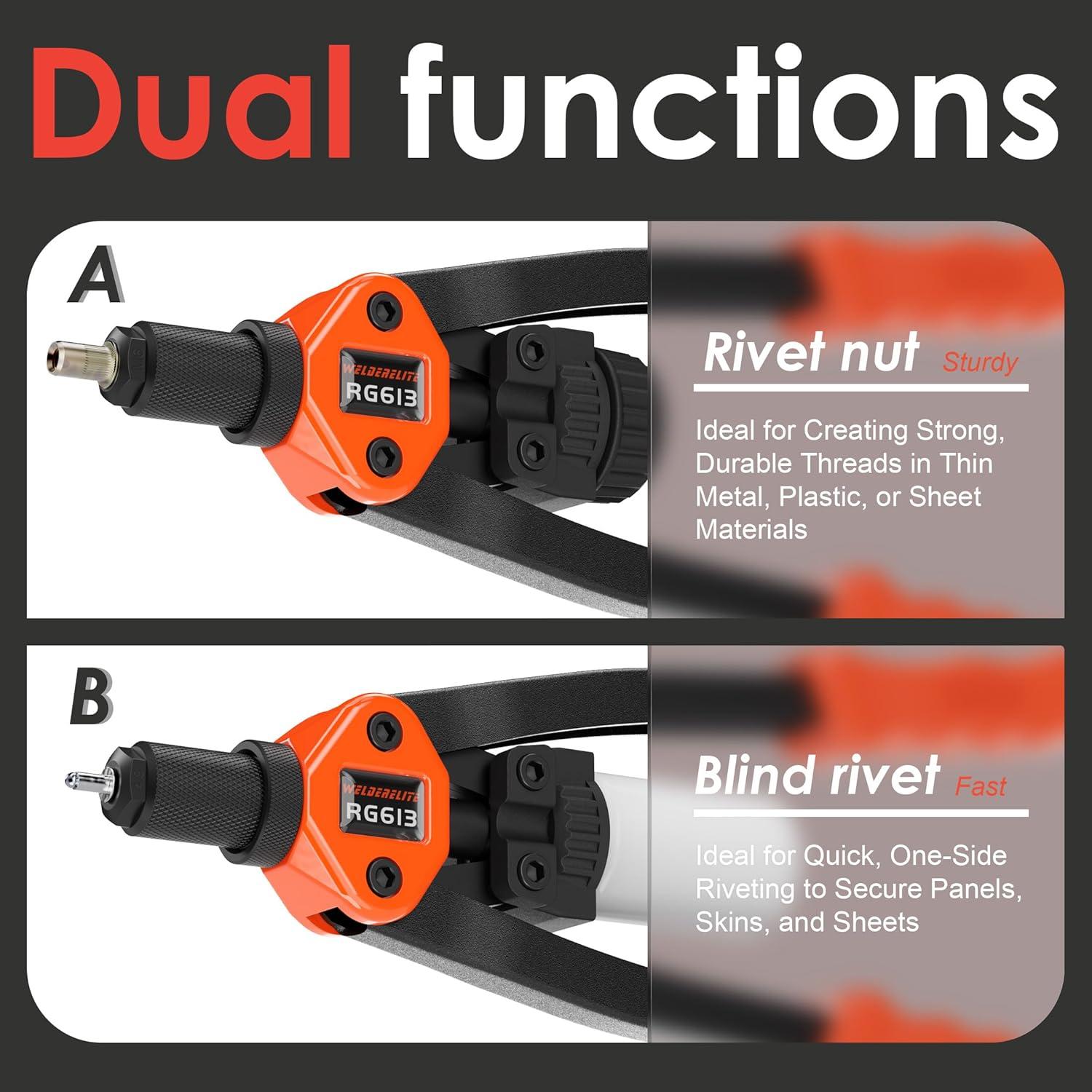 Kit de Herramienta de Remache Doble Función WelderElite RG-613