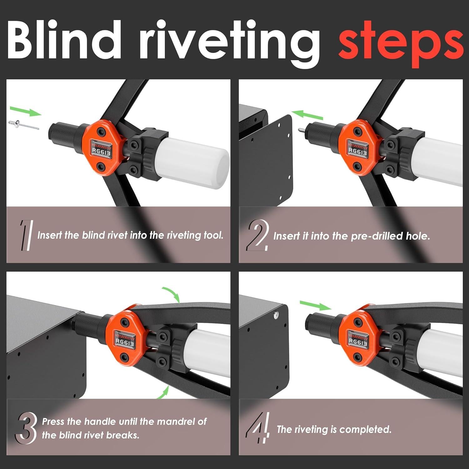 Kit de Herramienta de Remache Doble Función WelderElite RG-613