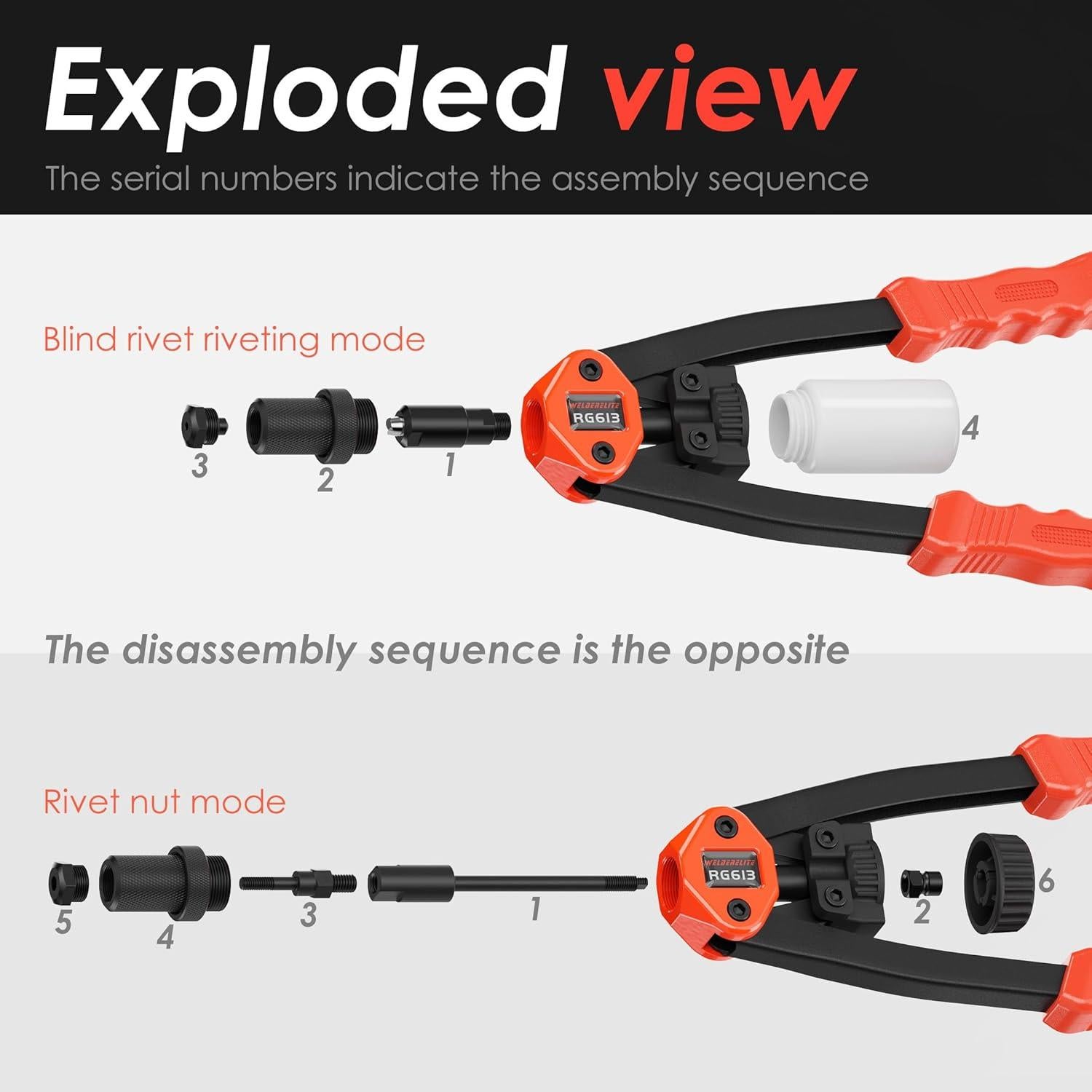 Kit de Herramienta de Remache Doble Función WelderElite RG-613