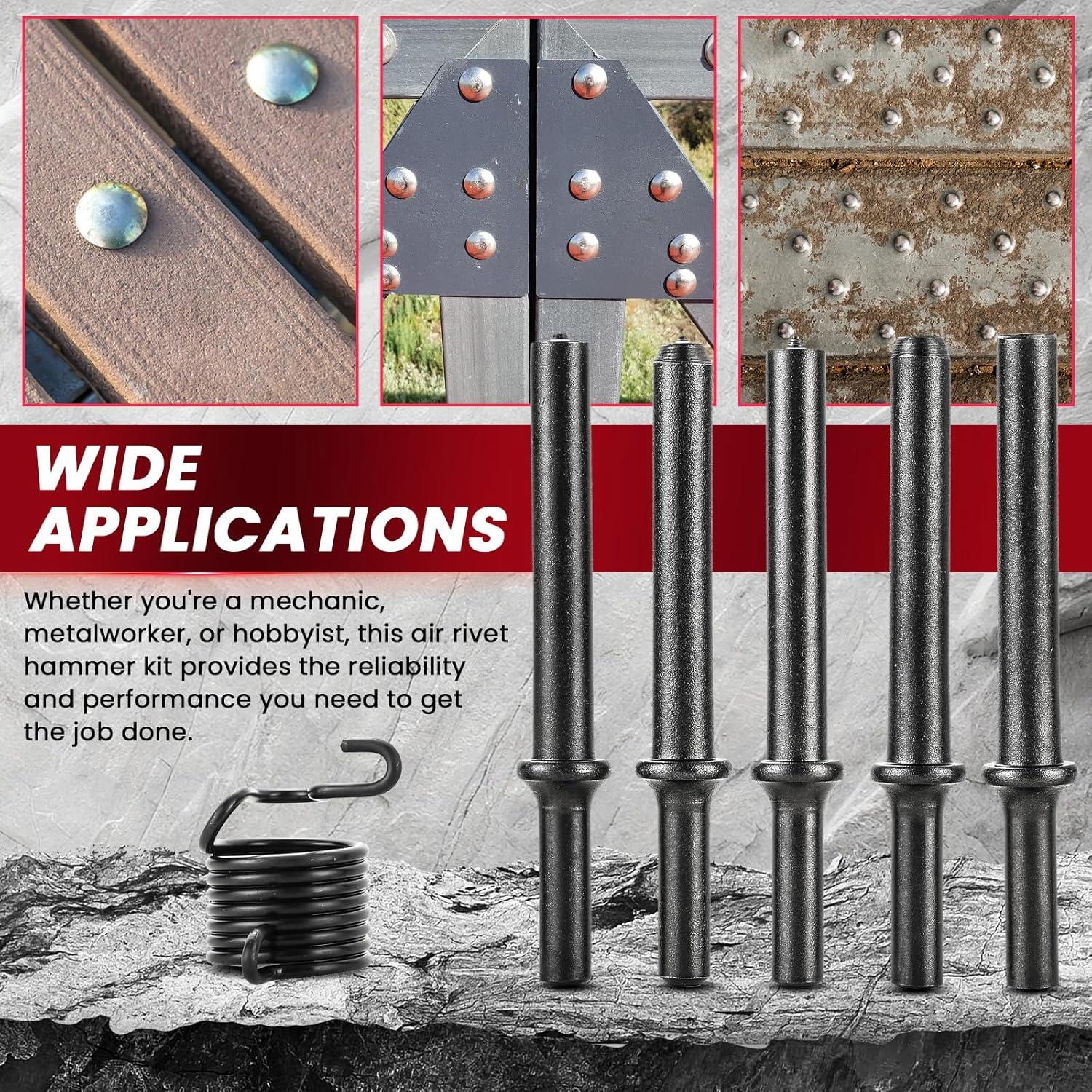 Kit de Herramientas de Remaches Neumáticos AMGSH 7 Piezas