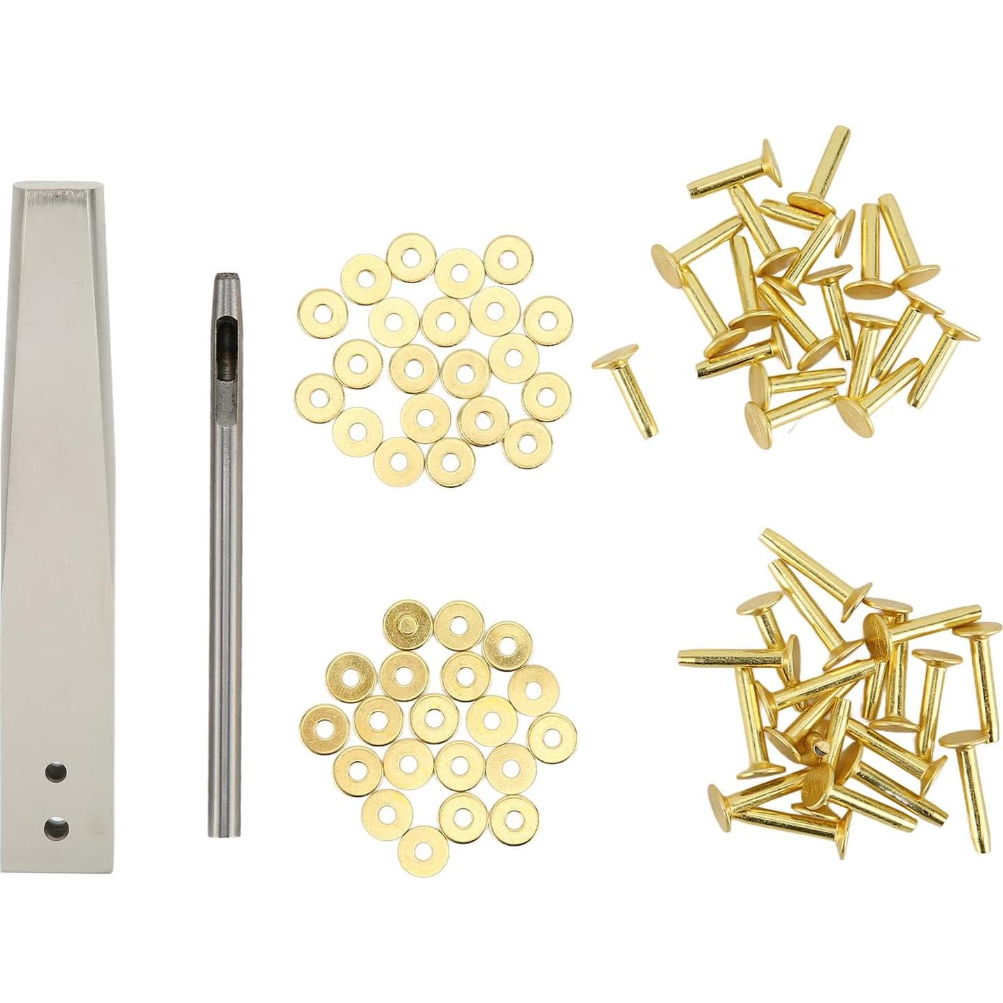 Kit de Remaches de Cobre Yosoo para Artesanías en Cuero