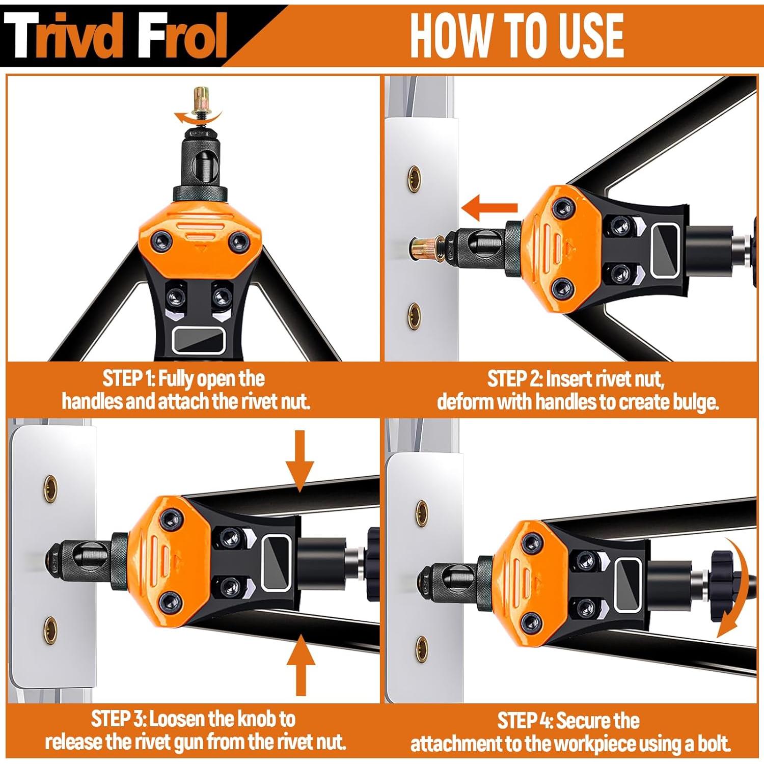 Kit Herramienta de Tuerca Remachada Trivd Frol 16" 281 Piezas