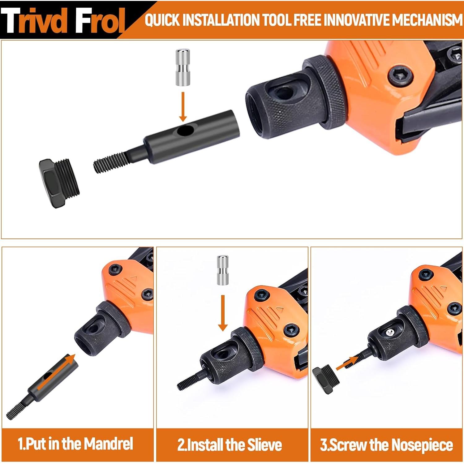 Kit Herramienta de Tuerca Remachada Trivd Frol 16" 281 Piezas