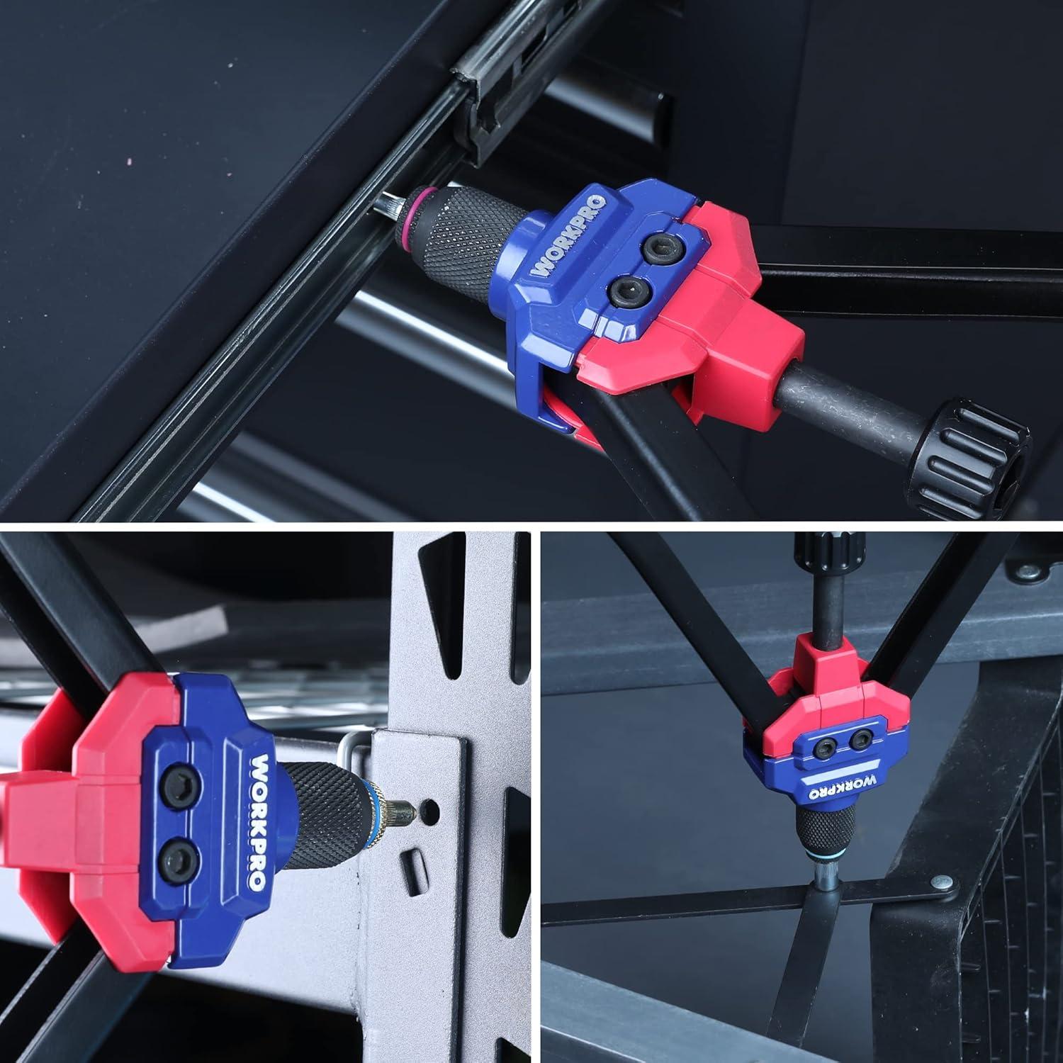 Remachadora Manual de Tuerca WORKPRO 11 Mandriles 185 Pcs