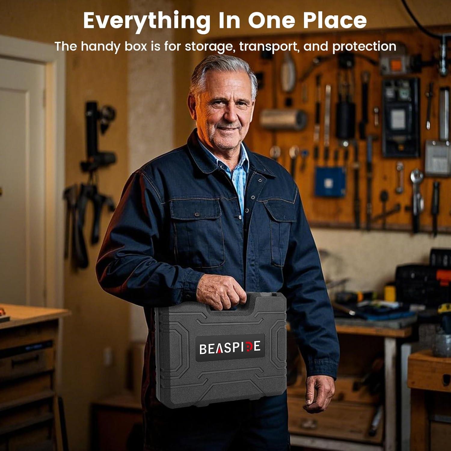 Adaptador de pistola de remaches Beaspire 2 en 1 con 7 mandriles