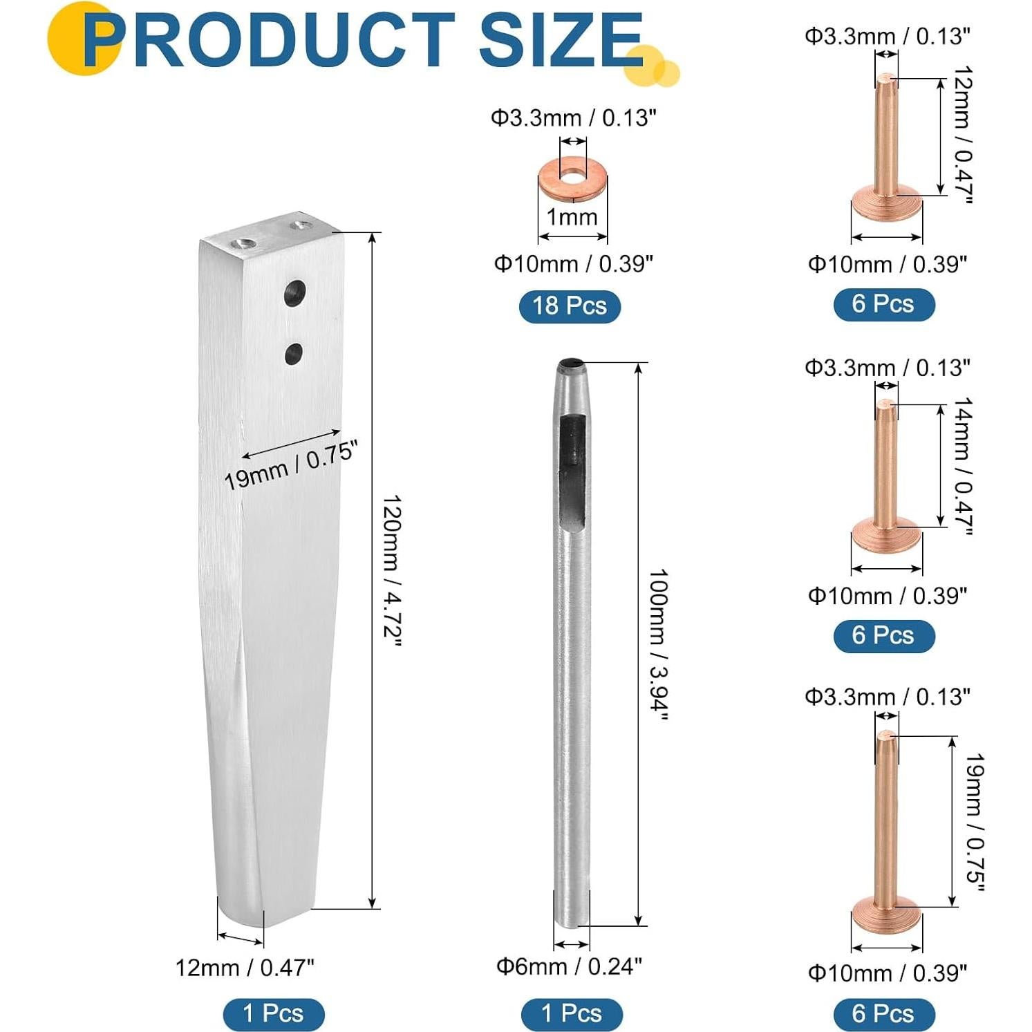 Kit de Remaches y Arandelas de Cobre uxcell - 39 Piezas