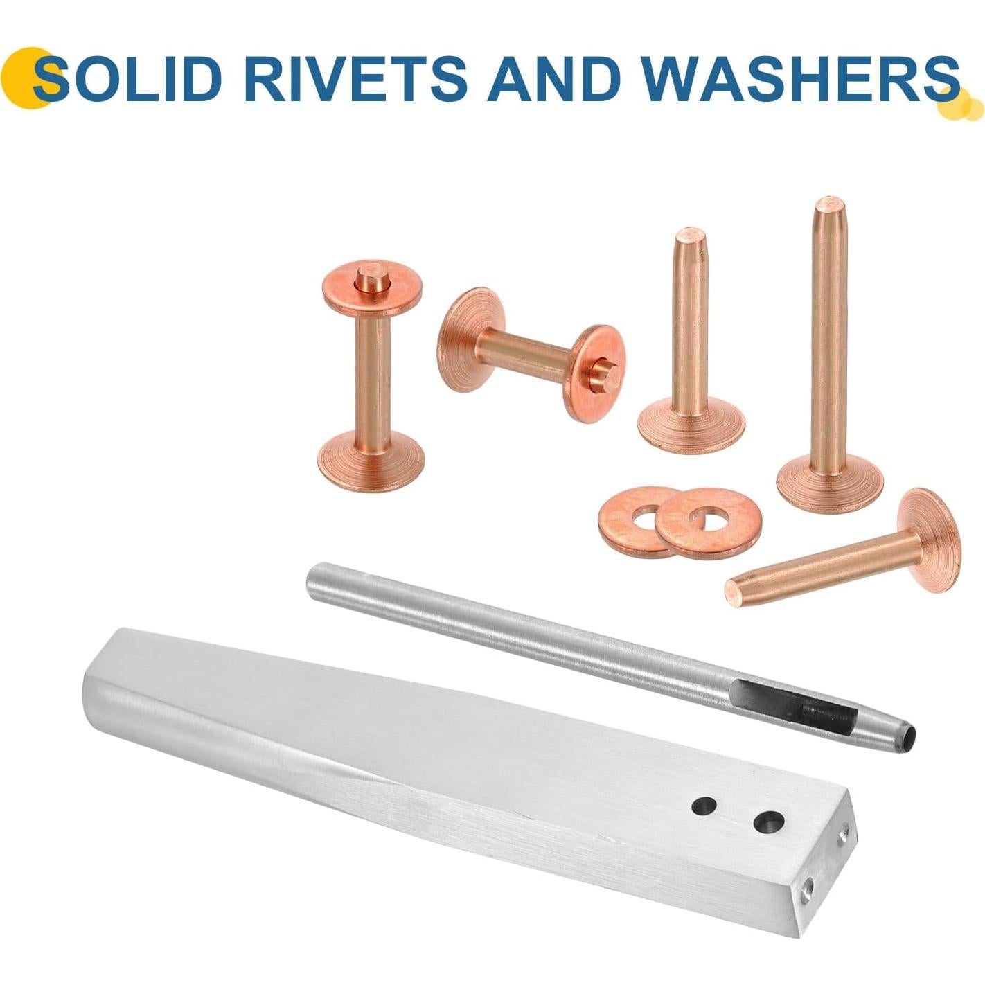 Kit de Remaches y Arandelas de Cobre uxcell - 39 Piezas
