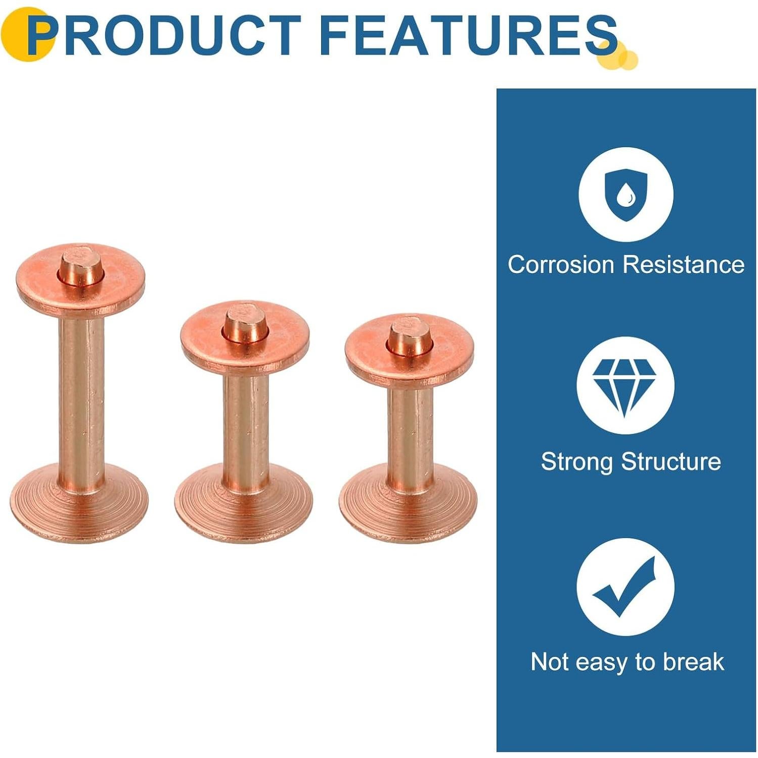 Kit de Remaches y Arandelas de Cobre uxcell - 39 Piezas