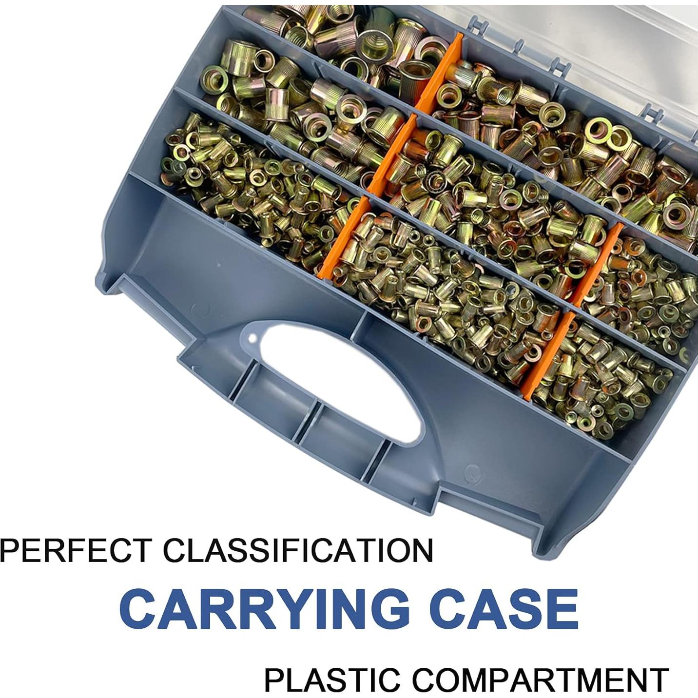 Kit de 860 Tuercas Remachadas TR TOOLROCK SAE UNC 6#-32 a 1/2"